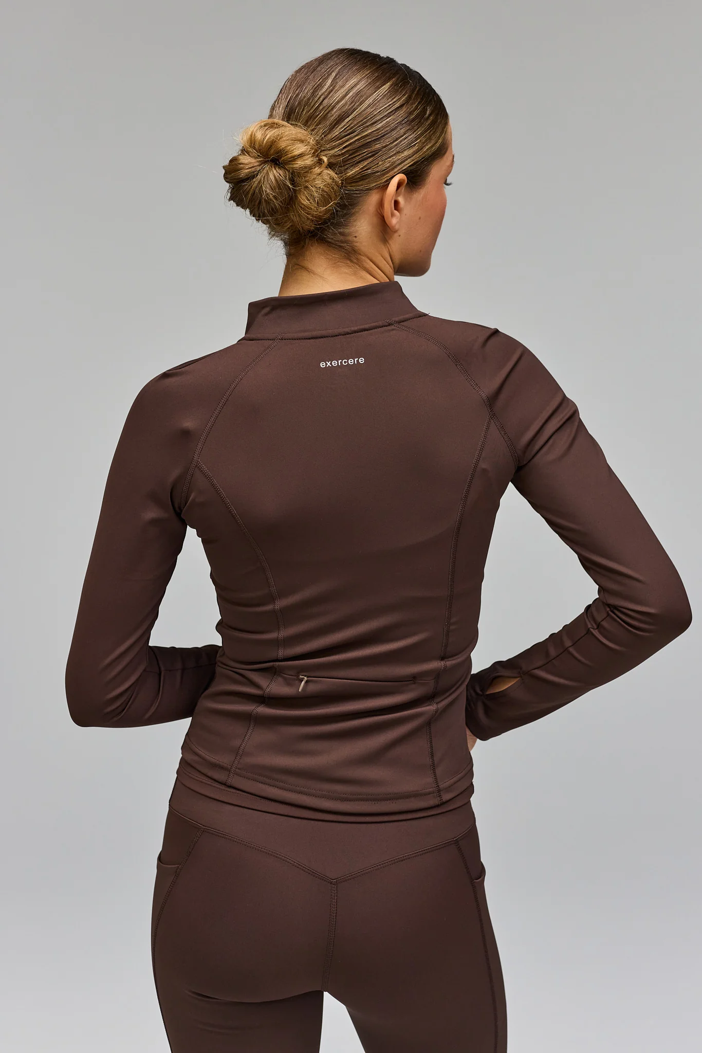 Active Zip Blouse - Pecan Brown - Image 2