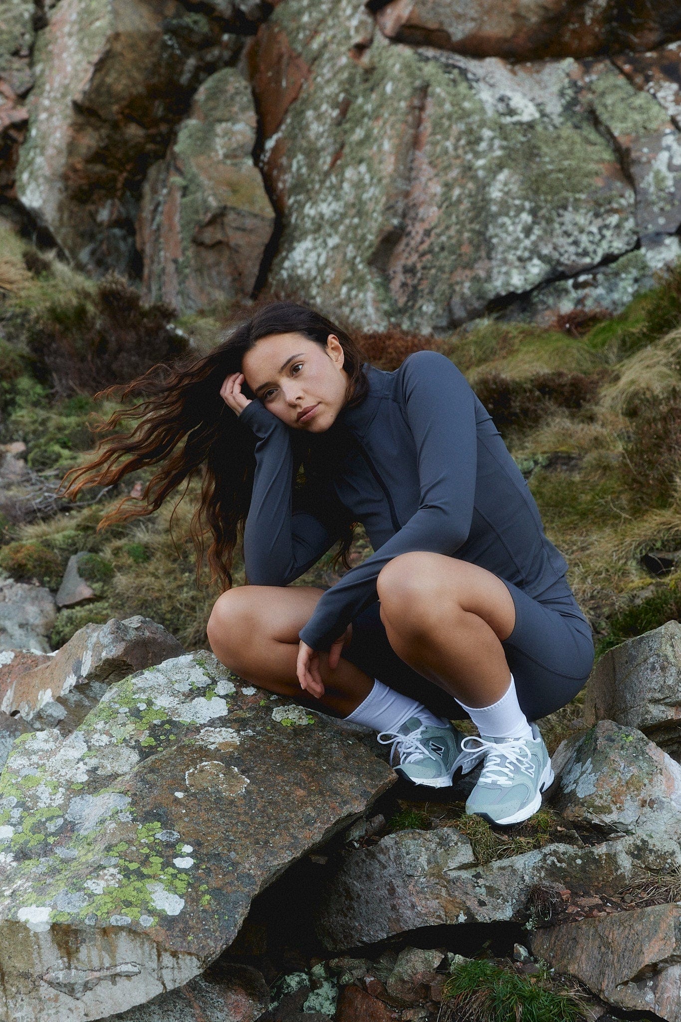 Active Zip Blouse - Slate Grey - Image 4