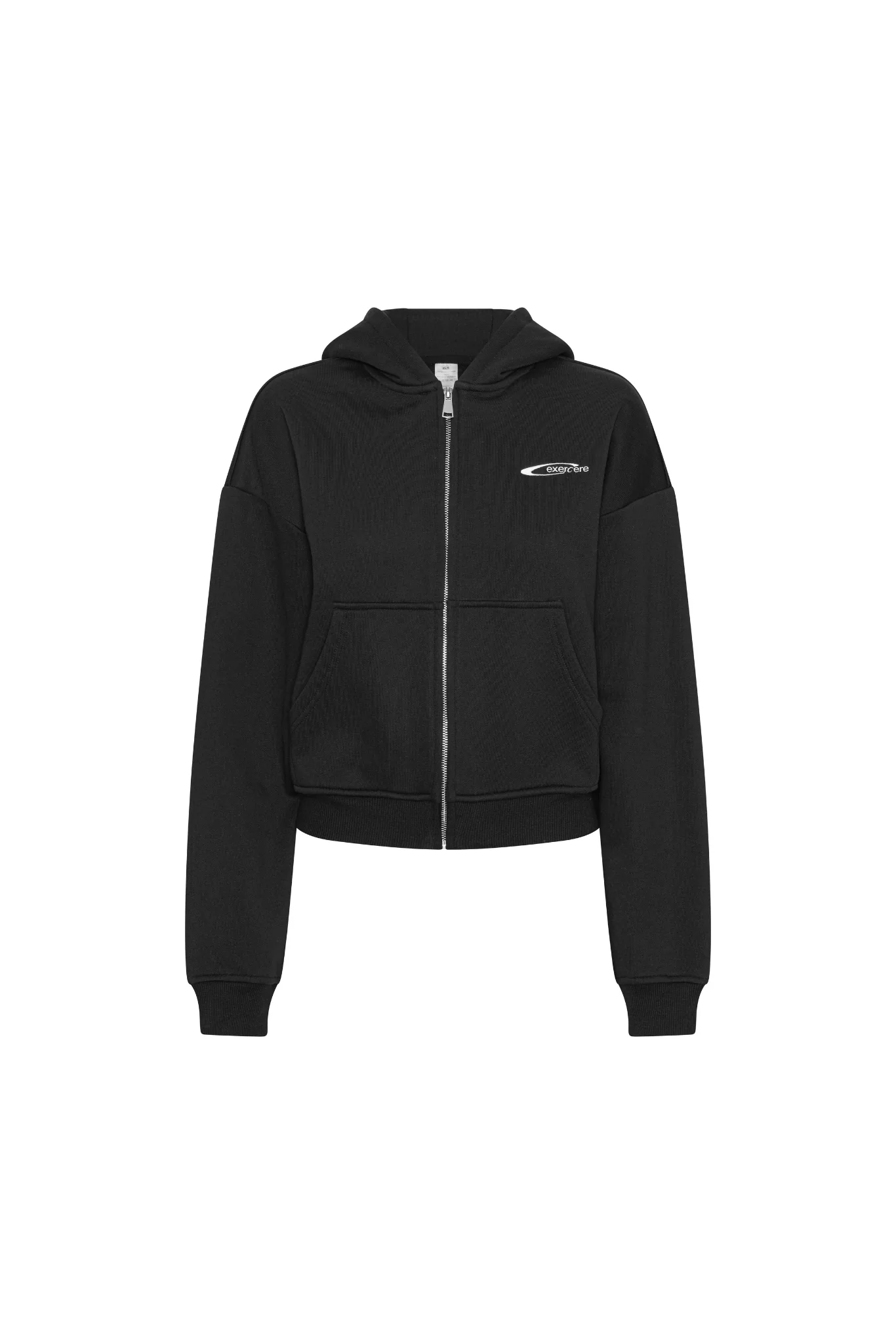 Aero Cropped Zip Hoodie - Black - Image 6