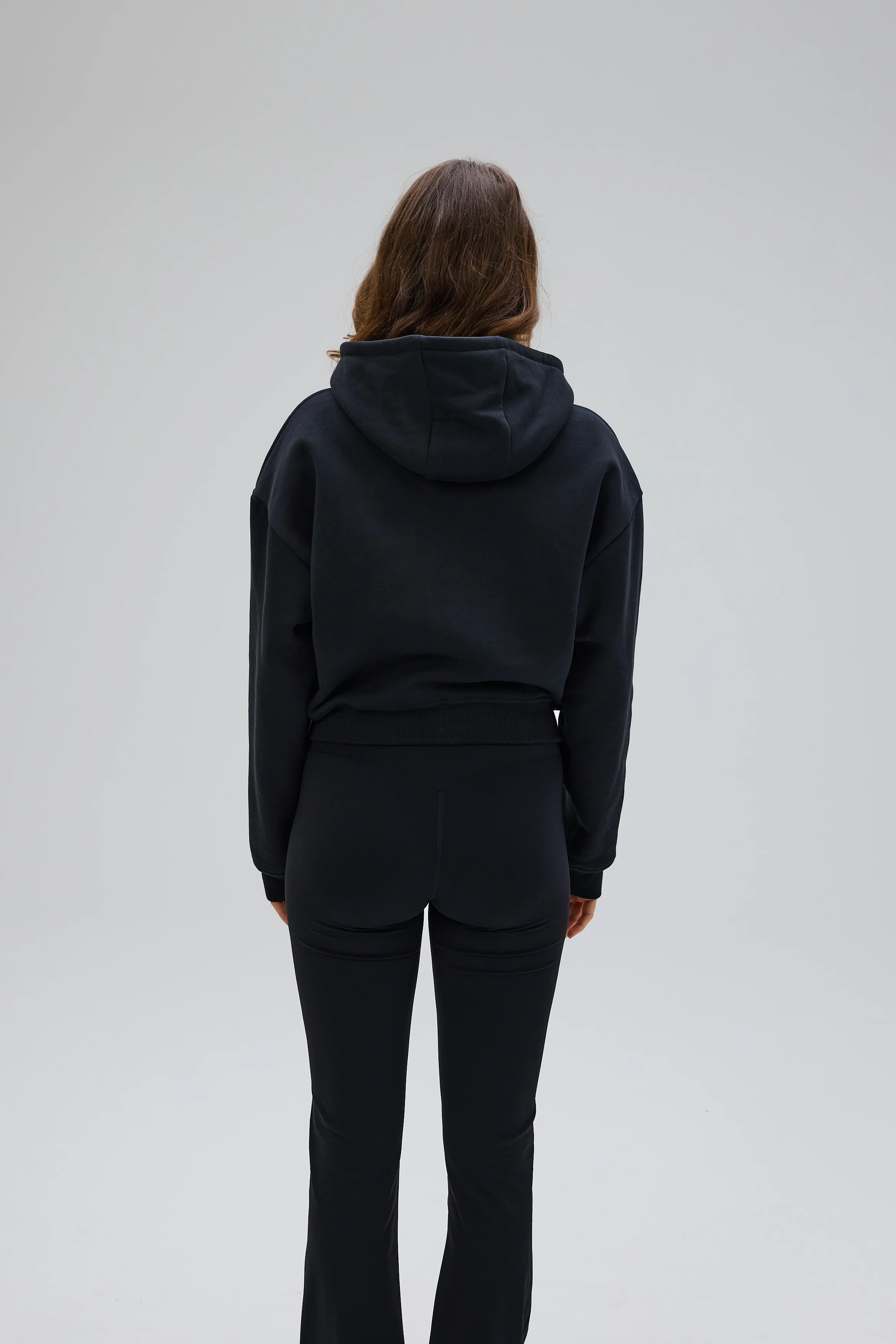 Aero Cropped Zip Hoodie - Black - Image 9