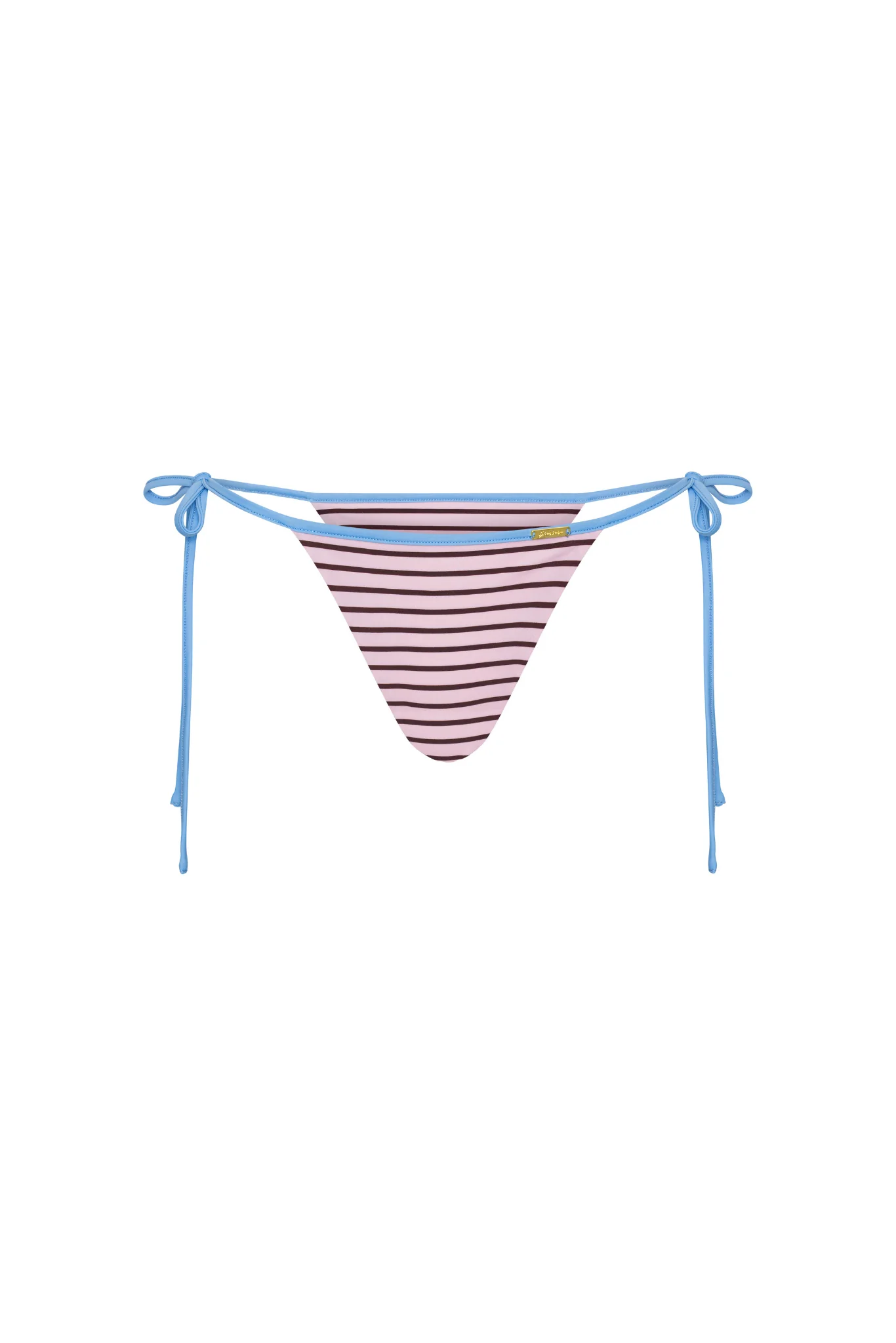 Amara Bikini Bottom - Cherry Blossom - Pecan Brown Stripe - Image 7