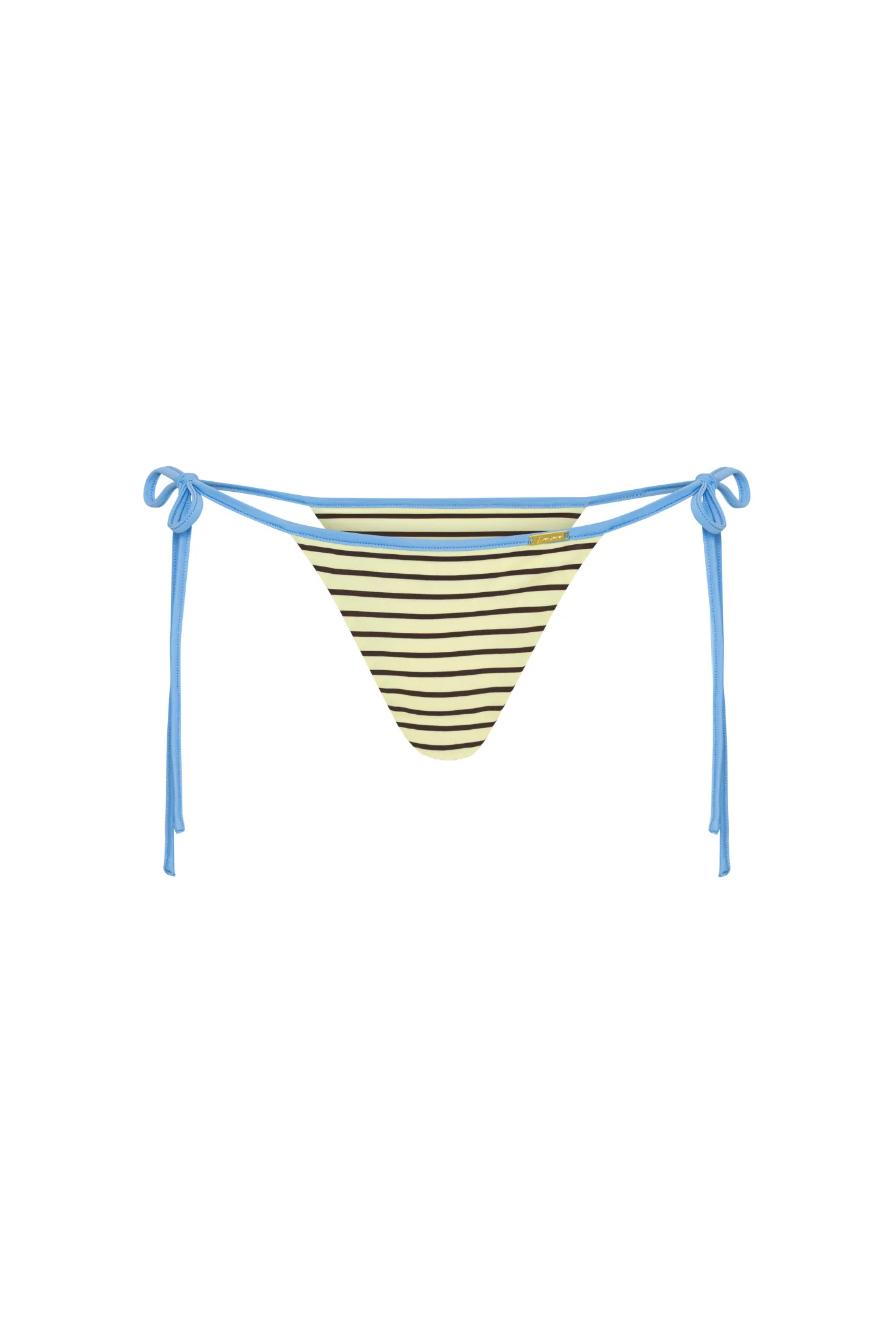 Amara Bikini Bottom - Lemon - Pecan Brown Stripe - Image 7