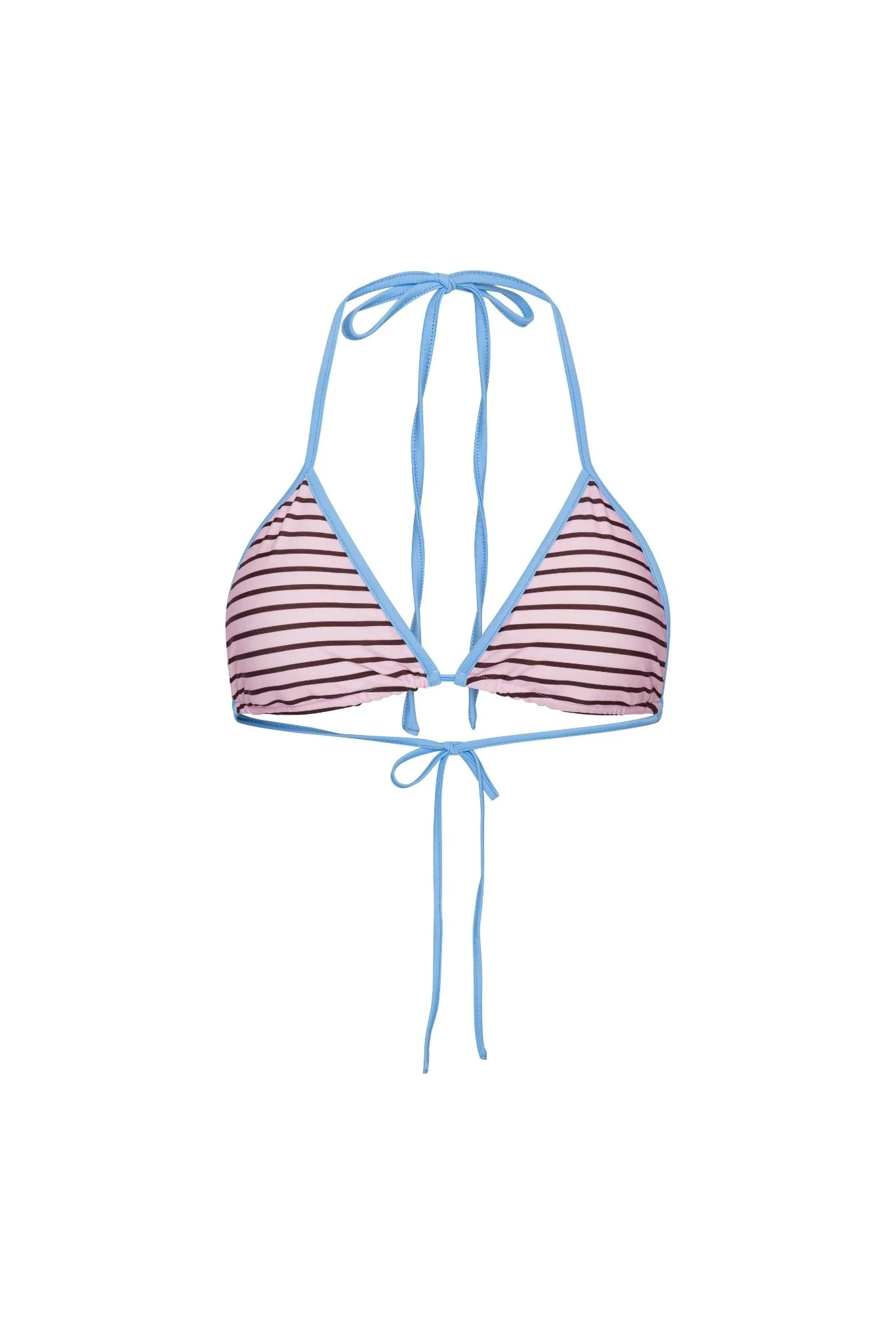 Amara Bikini Top - Cherry Blossom - Pecan Brown Stripe - Image 7