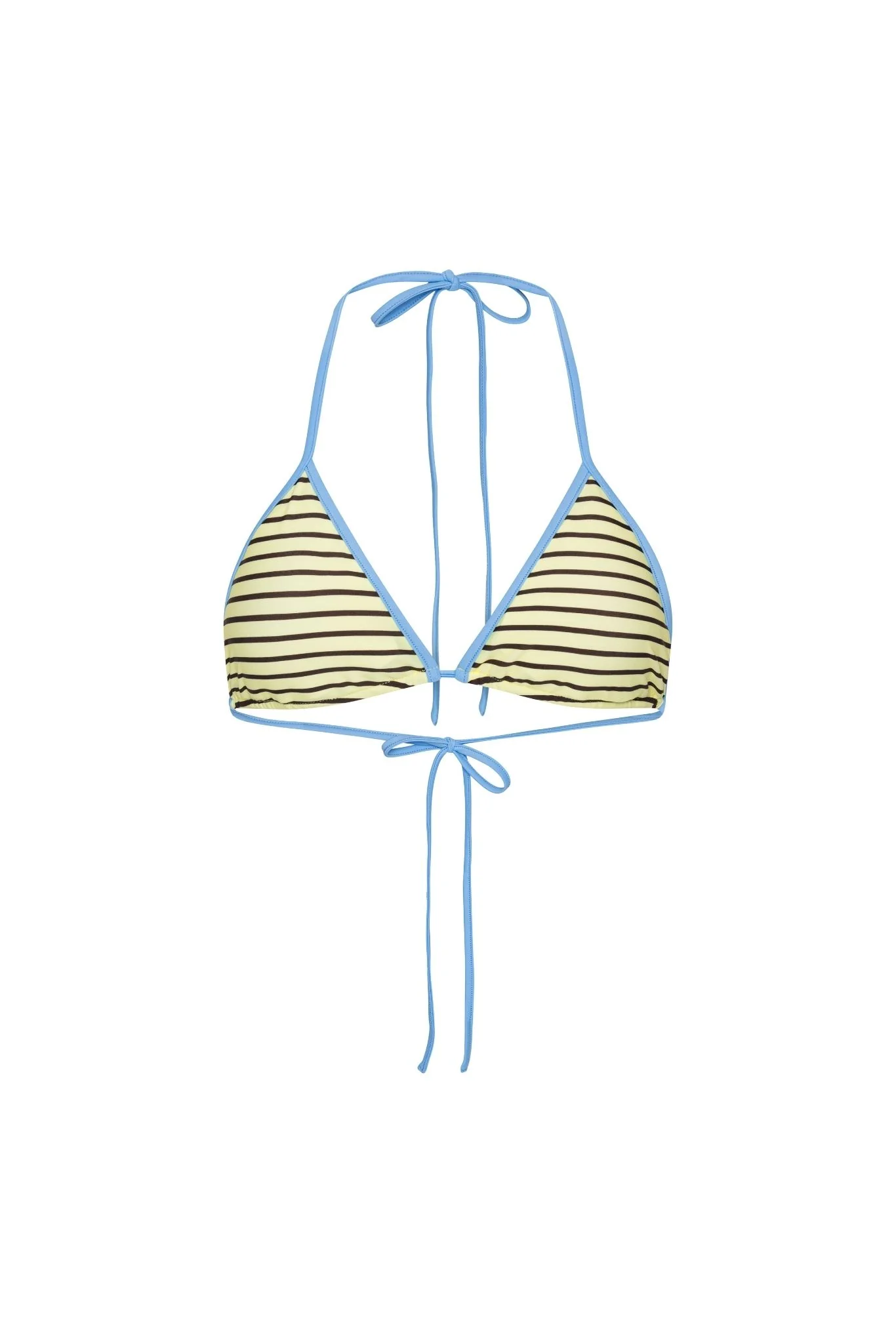 Amara Bikini Top - Lemon - Pecan Brown Stripe - Image 7