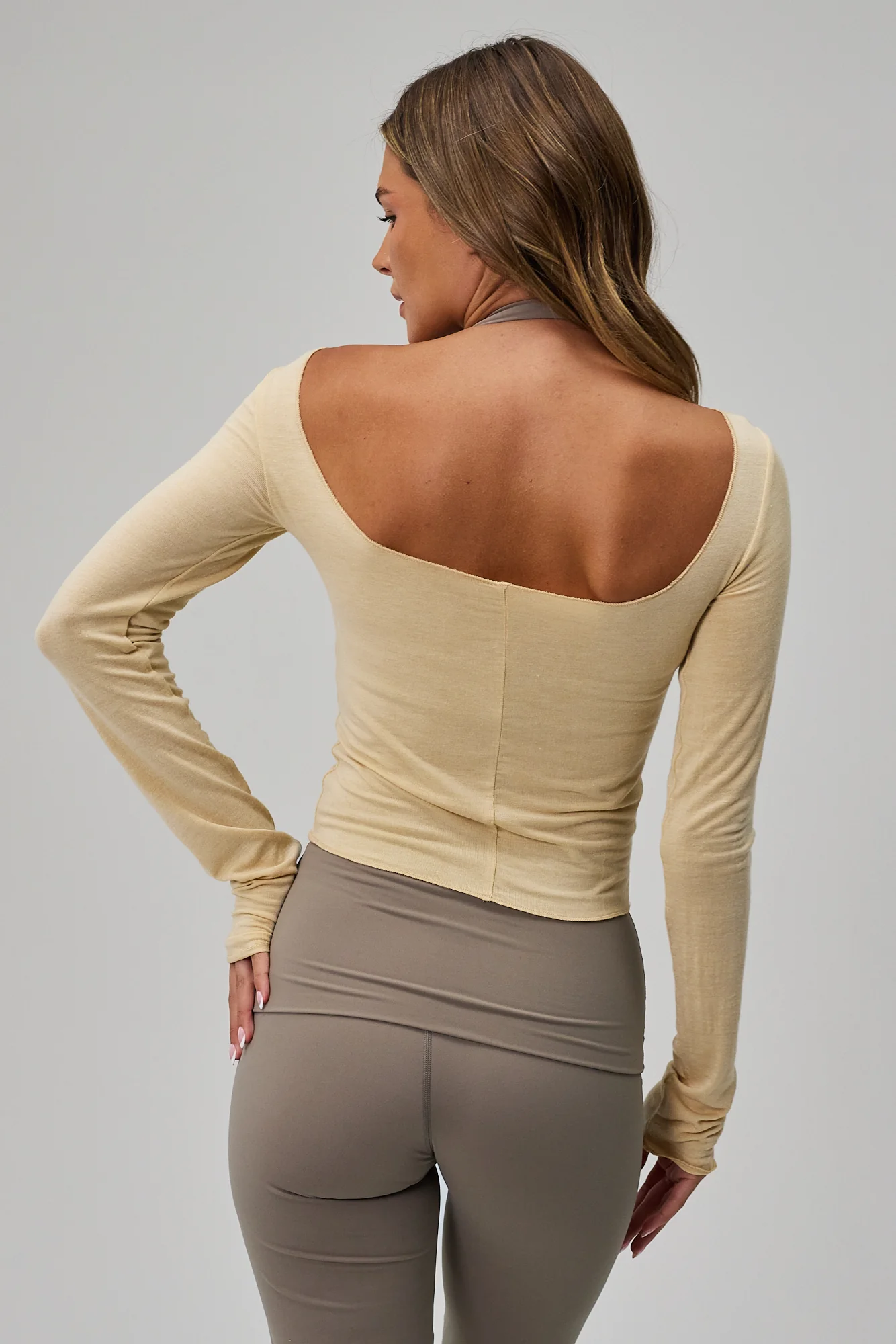 Ballet Long Sleeve Blouse - Beige - Image 7