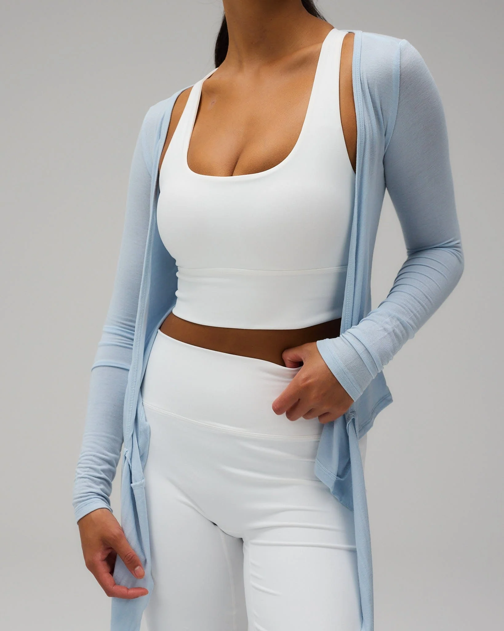 Ballet Wrap Blouse - Powder Blue - Image 3