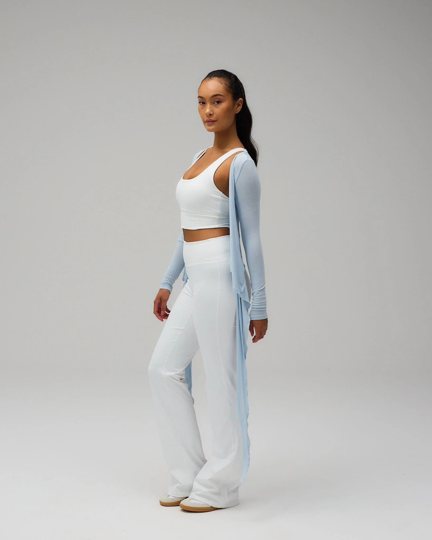 Ballet Wrap Blouse - Powder Blue - Image 5