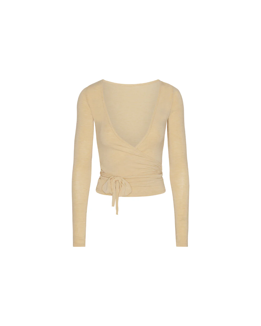 Ballet Wrap Blouse - Beige - Image 4