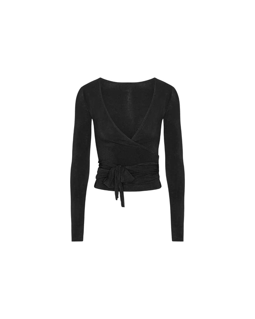 Ballet Wrap Blouse - Black - Image 4