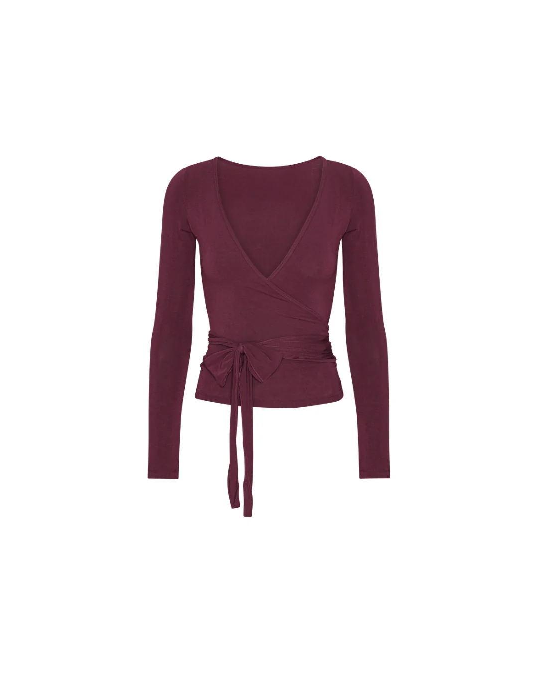 Ballet Wrap Blouse - Deep Plum - Image 5