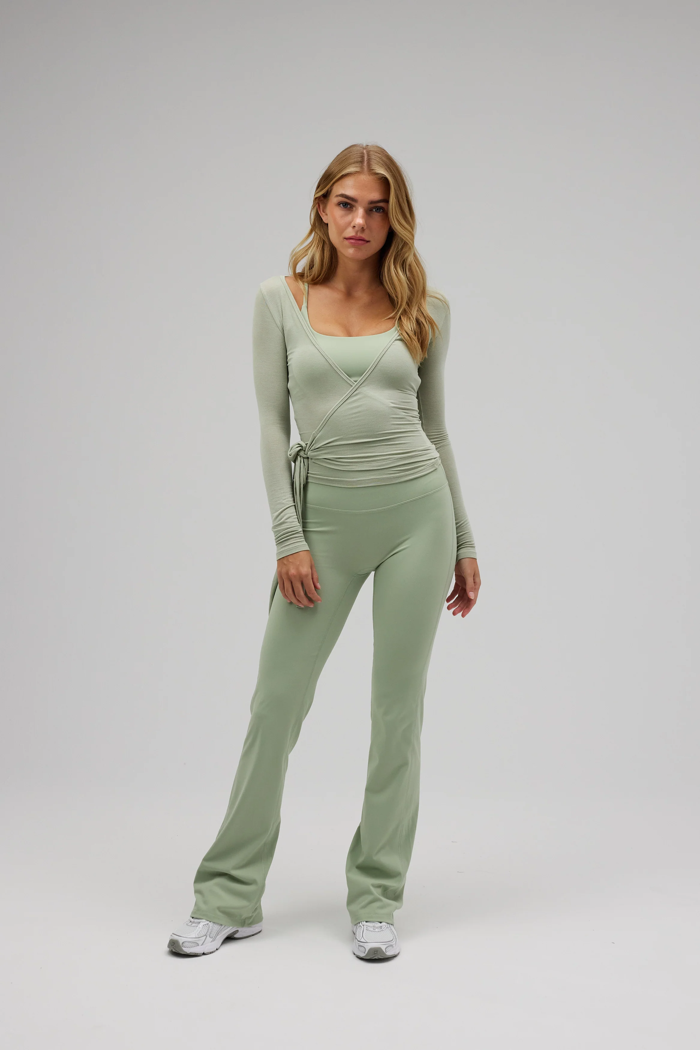 Ballet Wrap Blouse - Dusty Green - Image 4