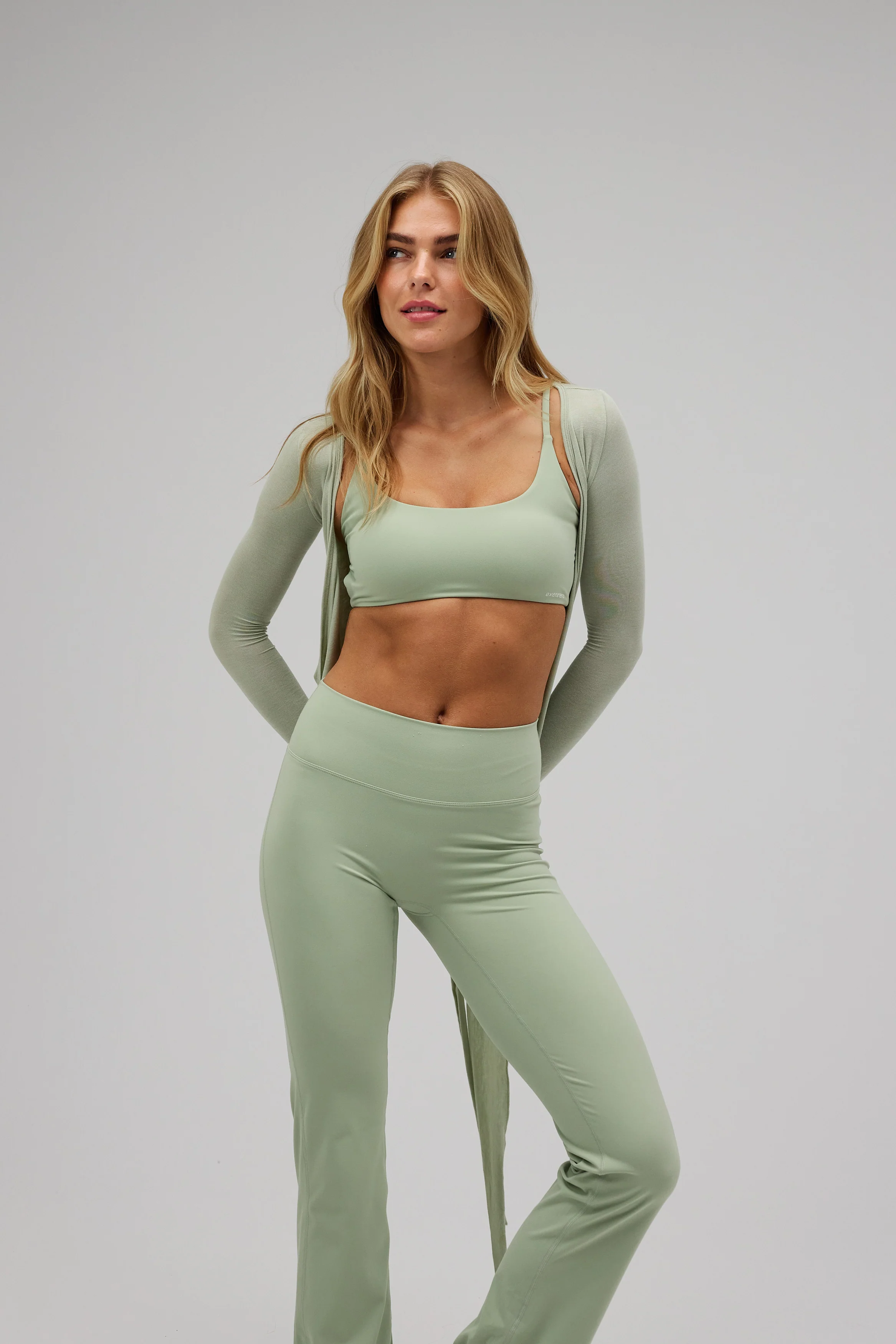 Ballet Wrap Blouse - Dusty Green - Image 7
