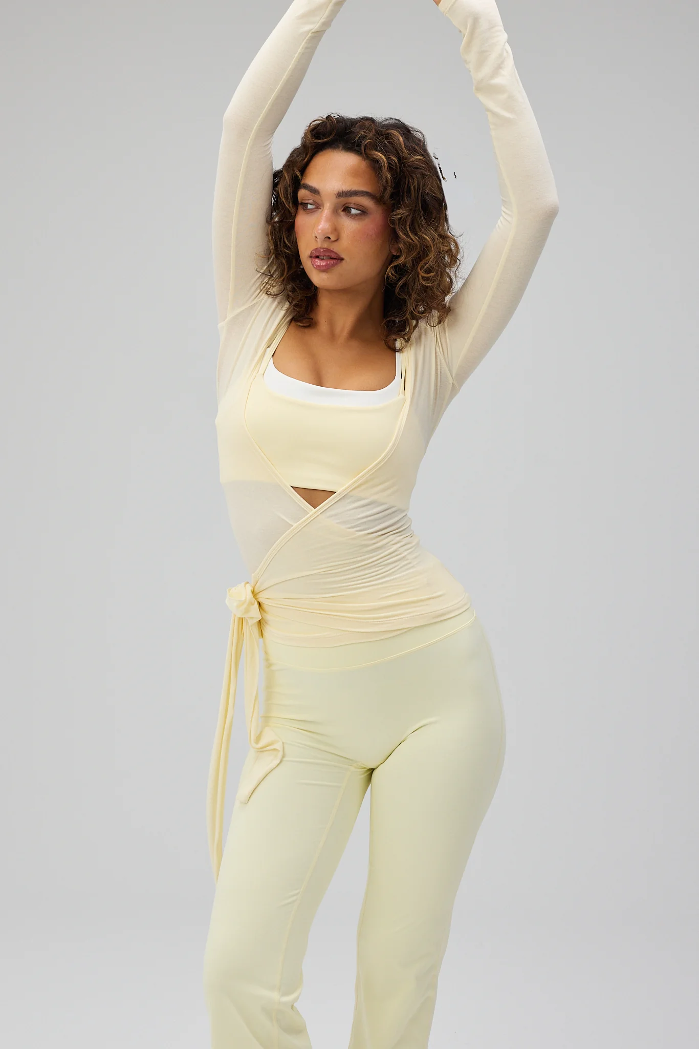 Ballet Wrap Blouse - Lemon - Image 6