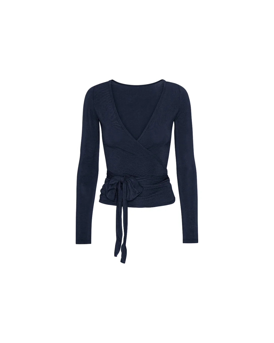 Ballet Wrap Blouse - Navy - Image 3