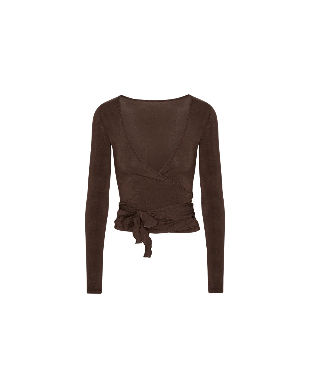 Ballet Wrap Blouse - Pecan Brown - Image 6