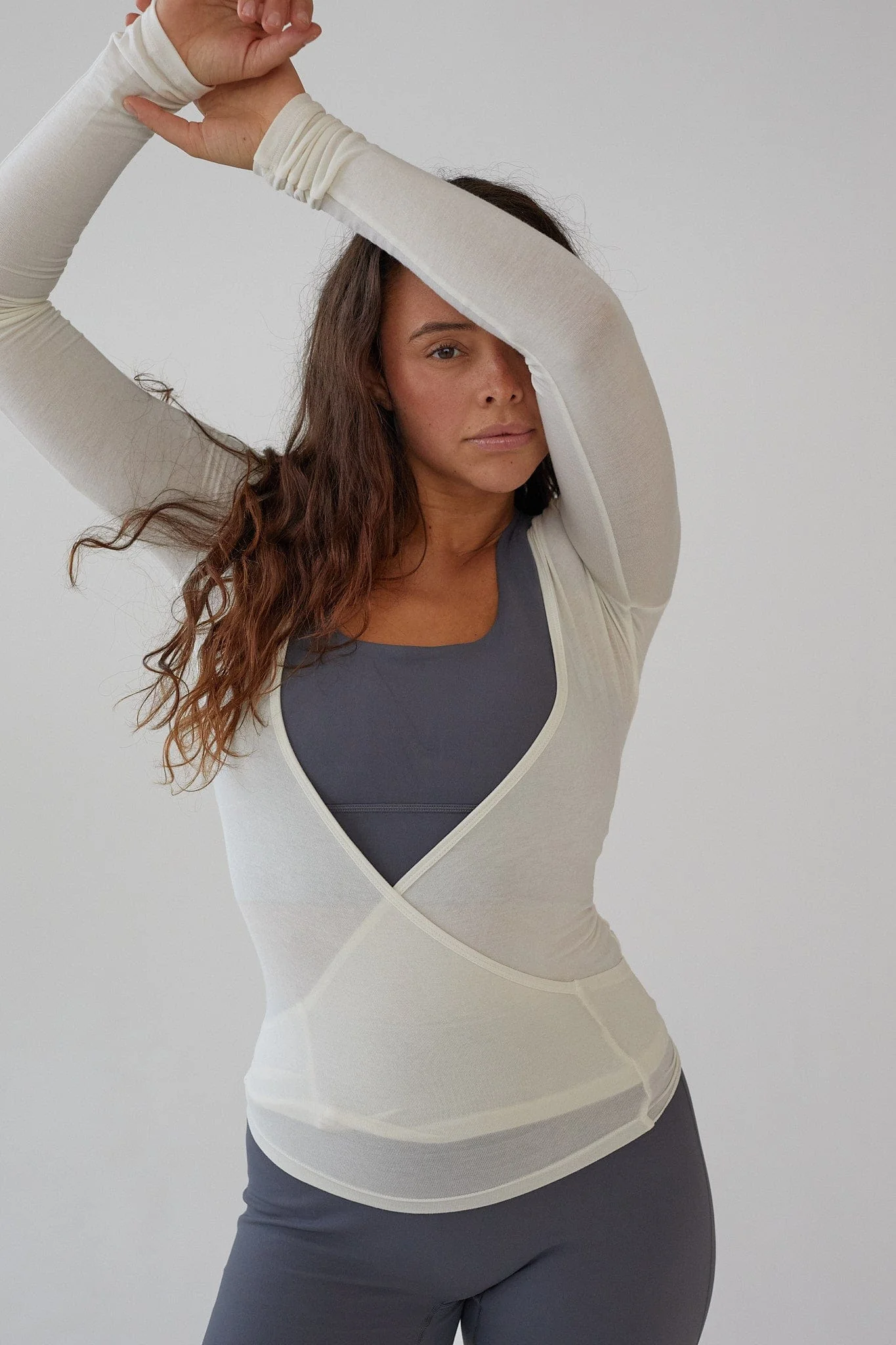 Ballet Wrap Blouse - White - Image 12