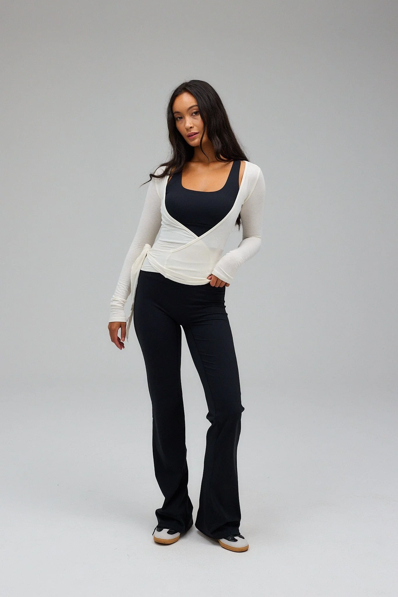 Ballet Wrap Blouse - White - Image 7