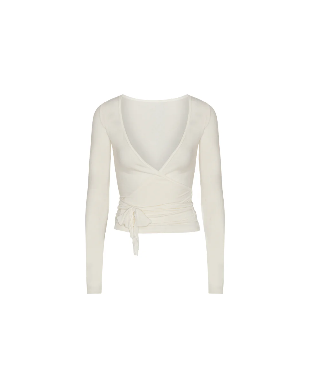 Ballet Wrap Blouse - White - Image 9