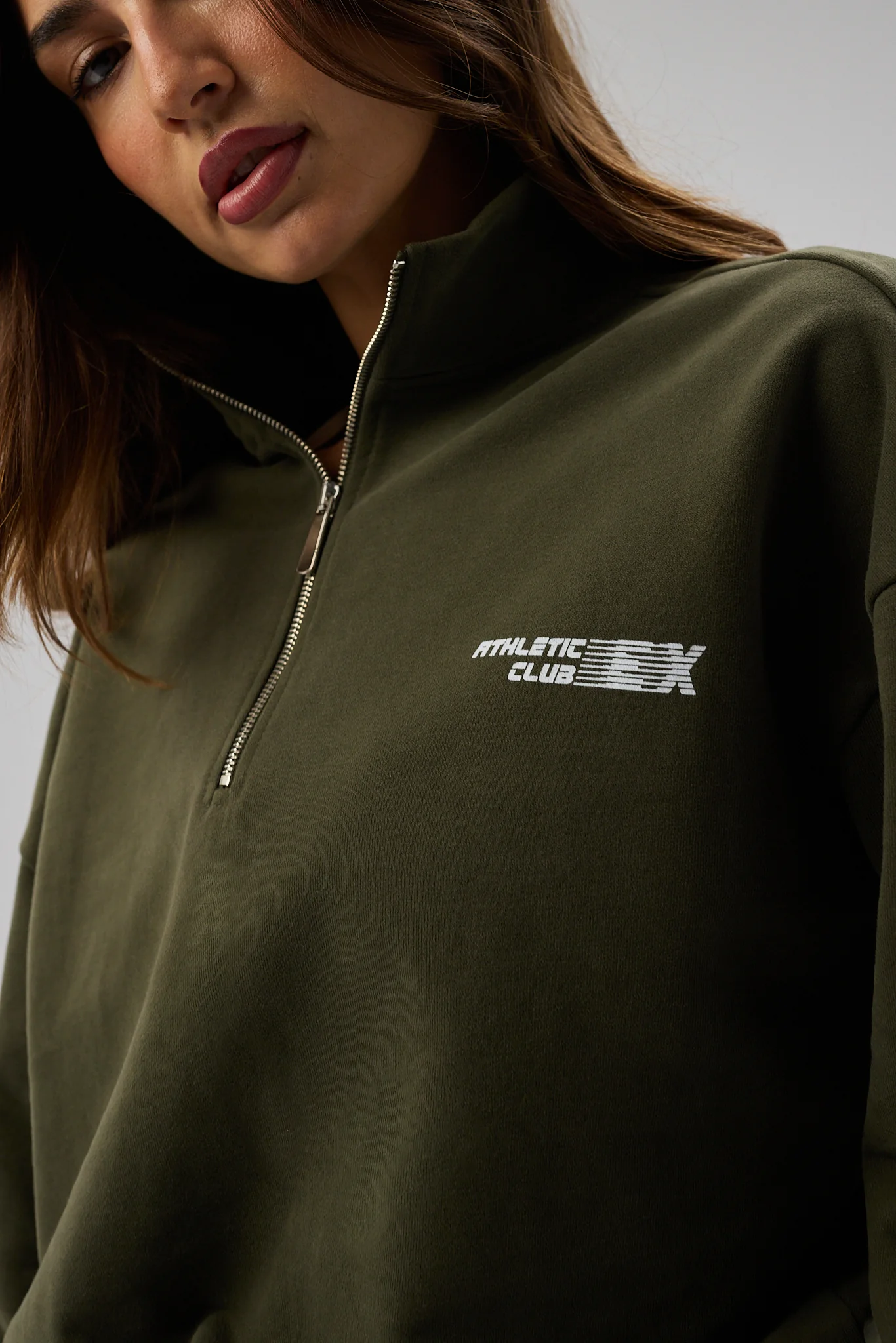 Club Classic Half Zip Sweatshirt - Forest Green - Image 2