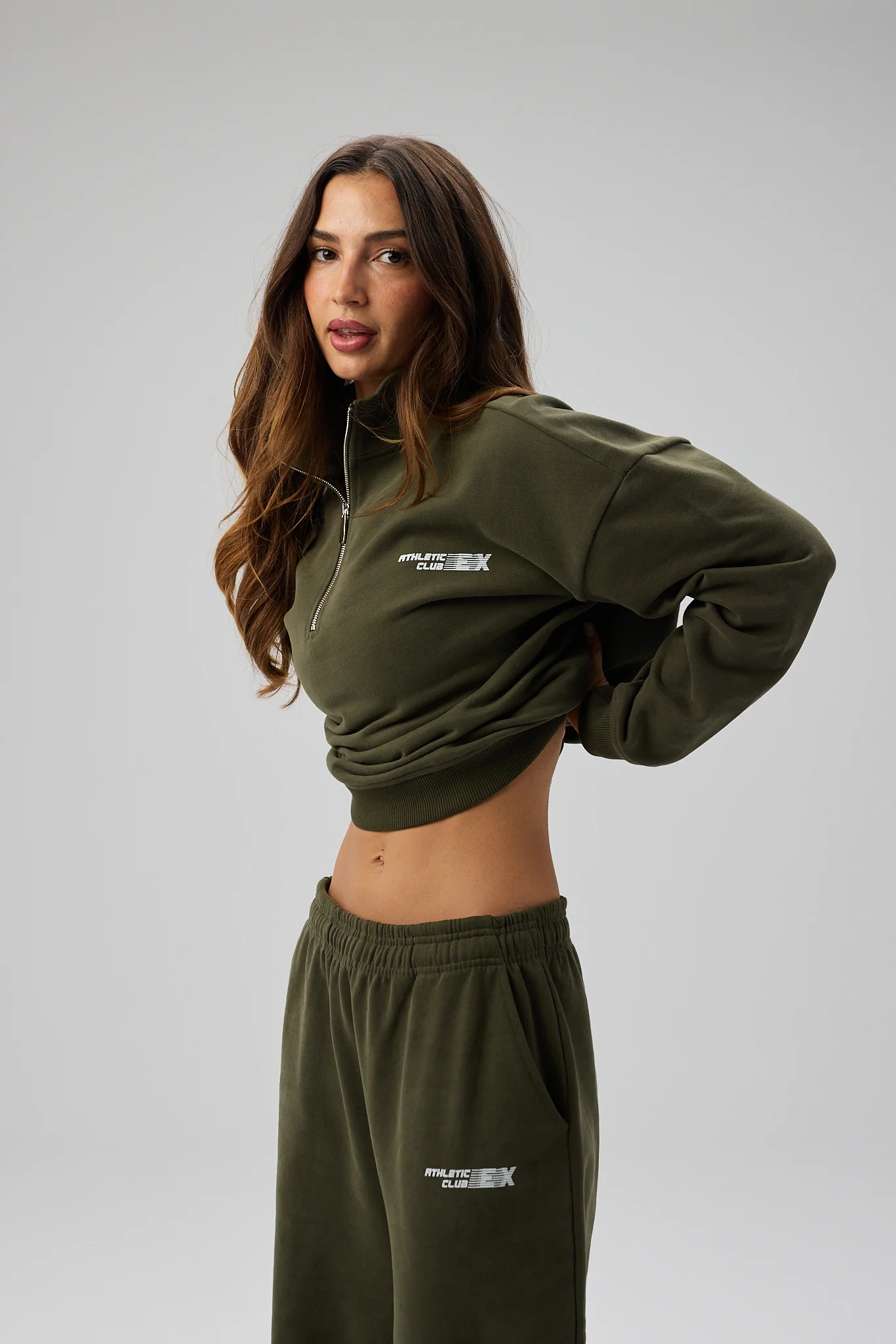 Club Classic Half Zip Sweatshirt - Forest Green - Image 3