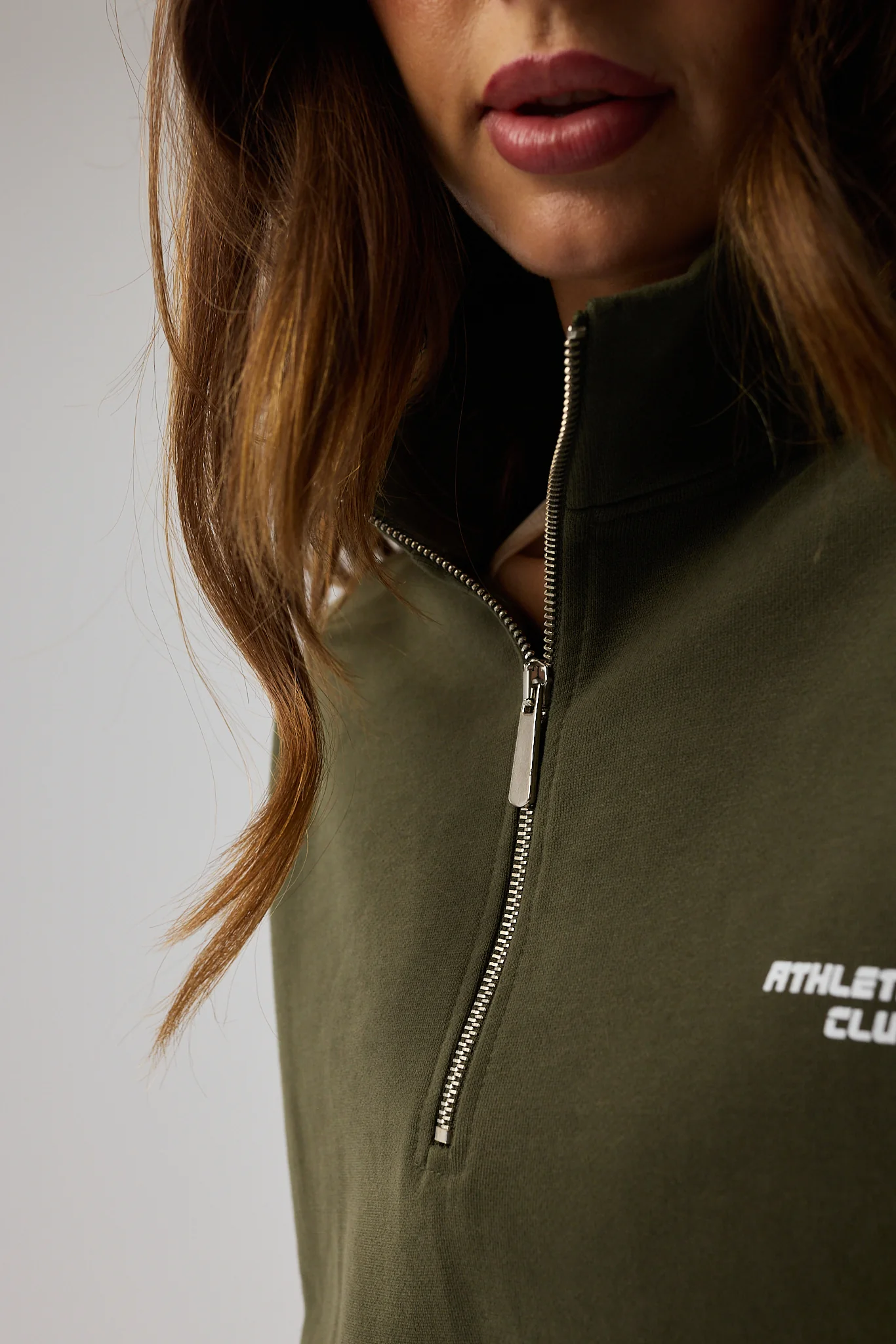 Club Classic Half Zip Sweatshirt - Forest Green - Image 6