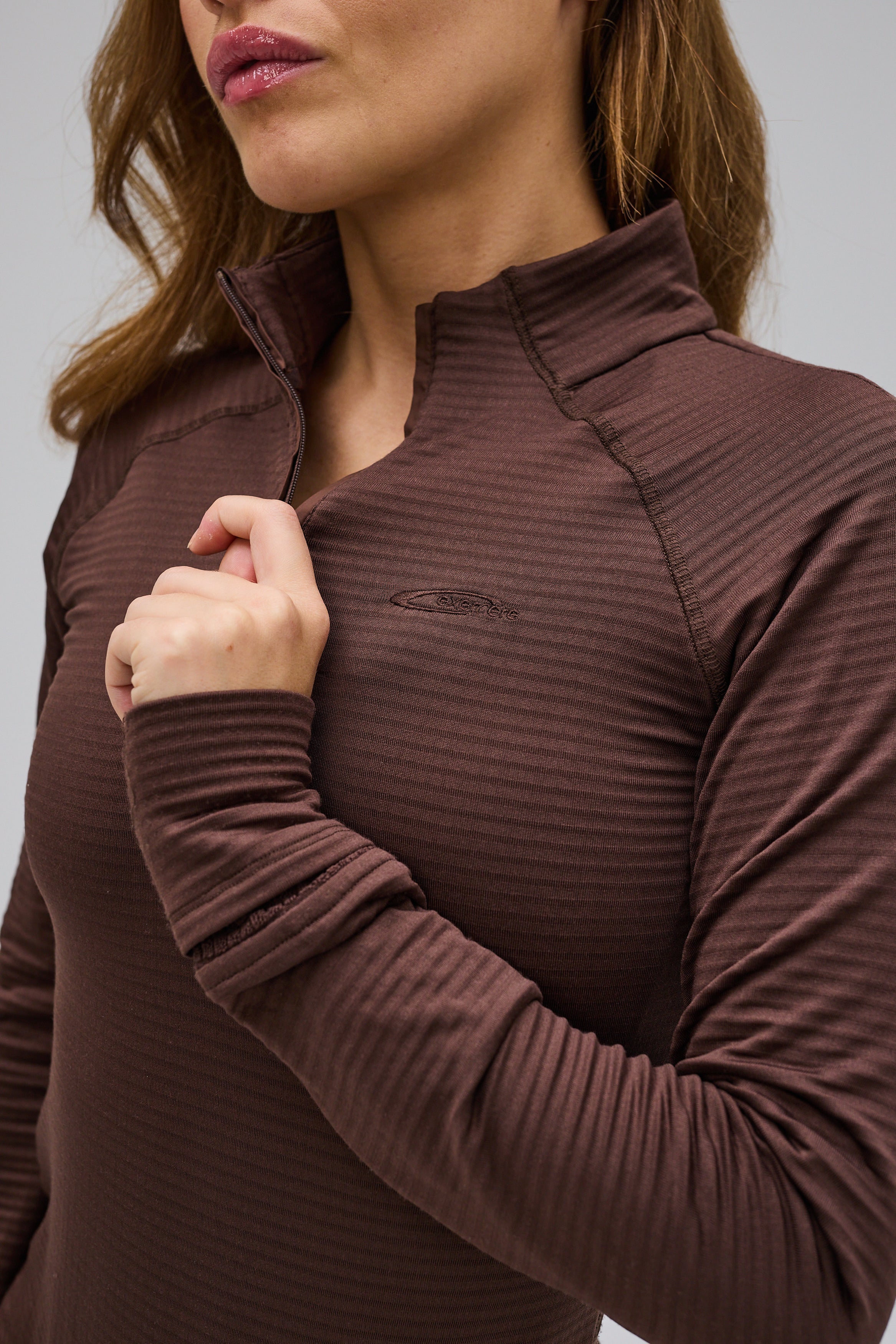 Core Half Zip Long Sleeve - Pecan Brown - Image 3