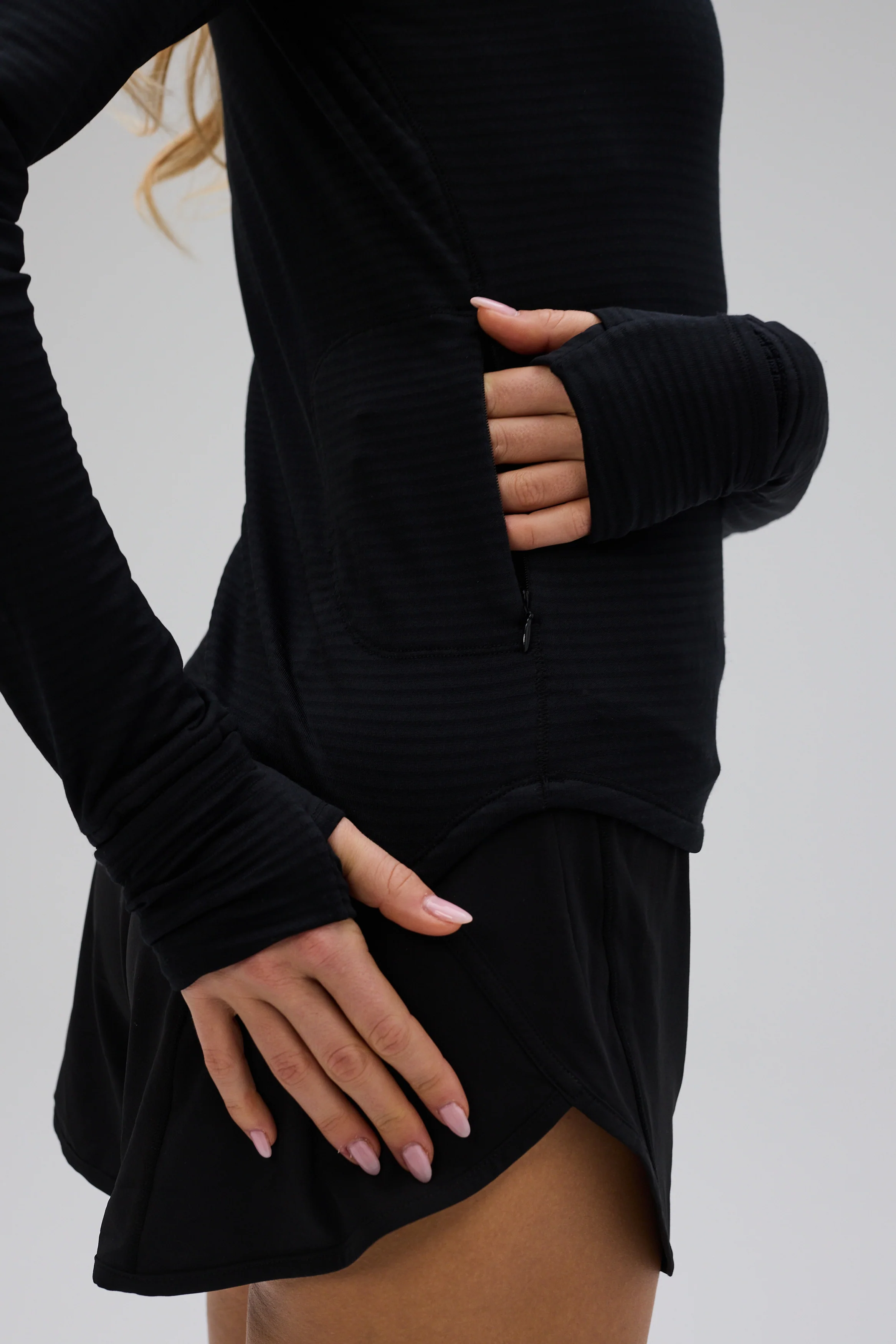 Core Half Zip Long Sleeve - Black - Image 7