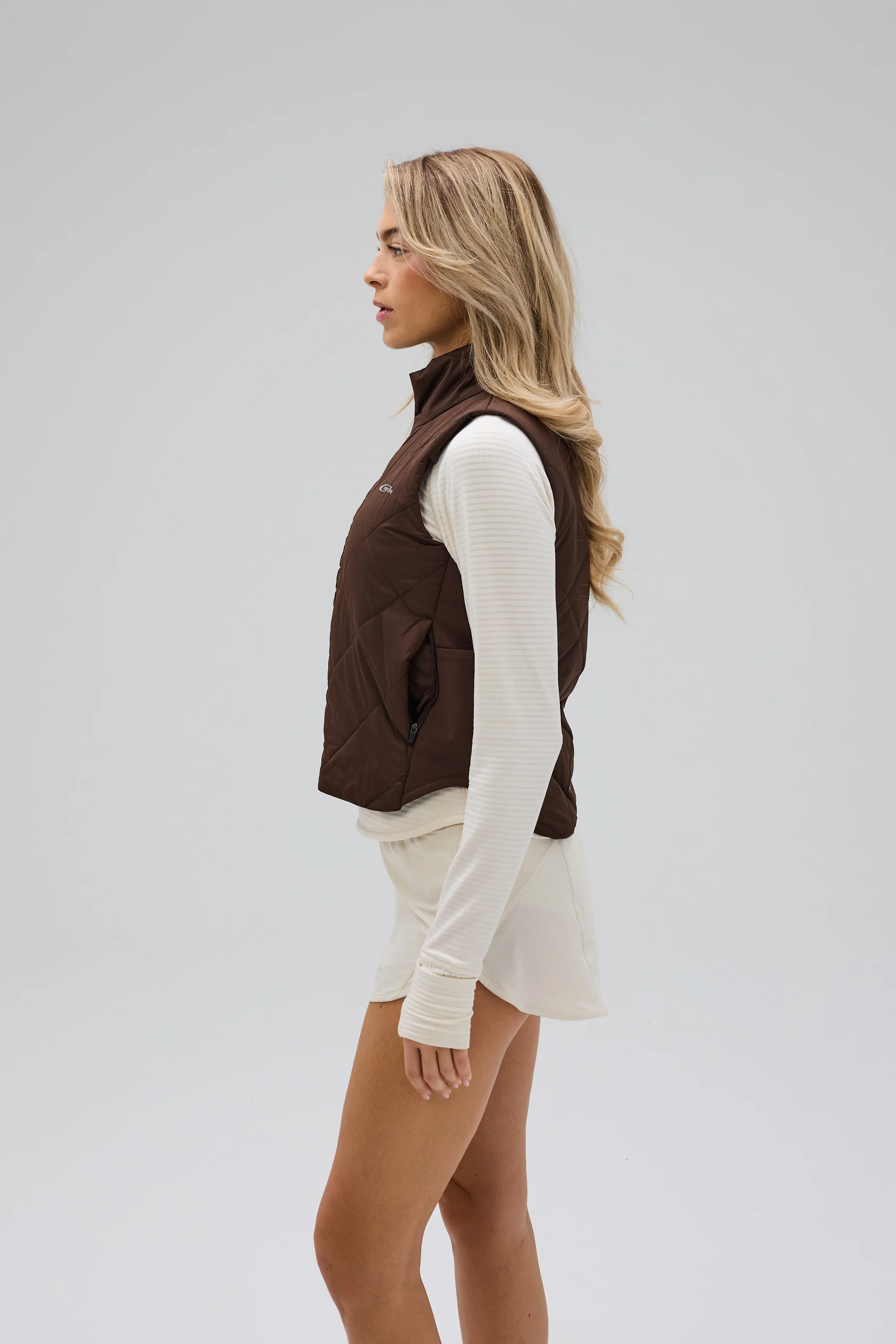 Core Quilted Vest - Pecan Brown - Image 6