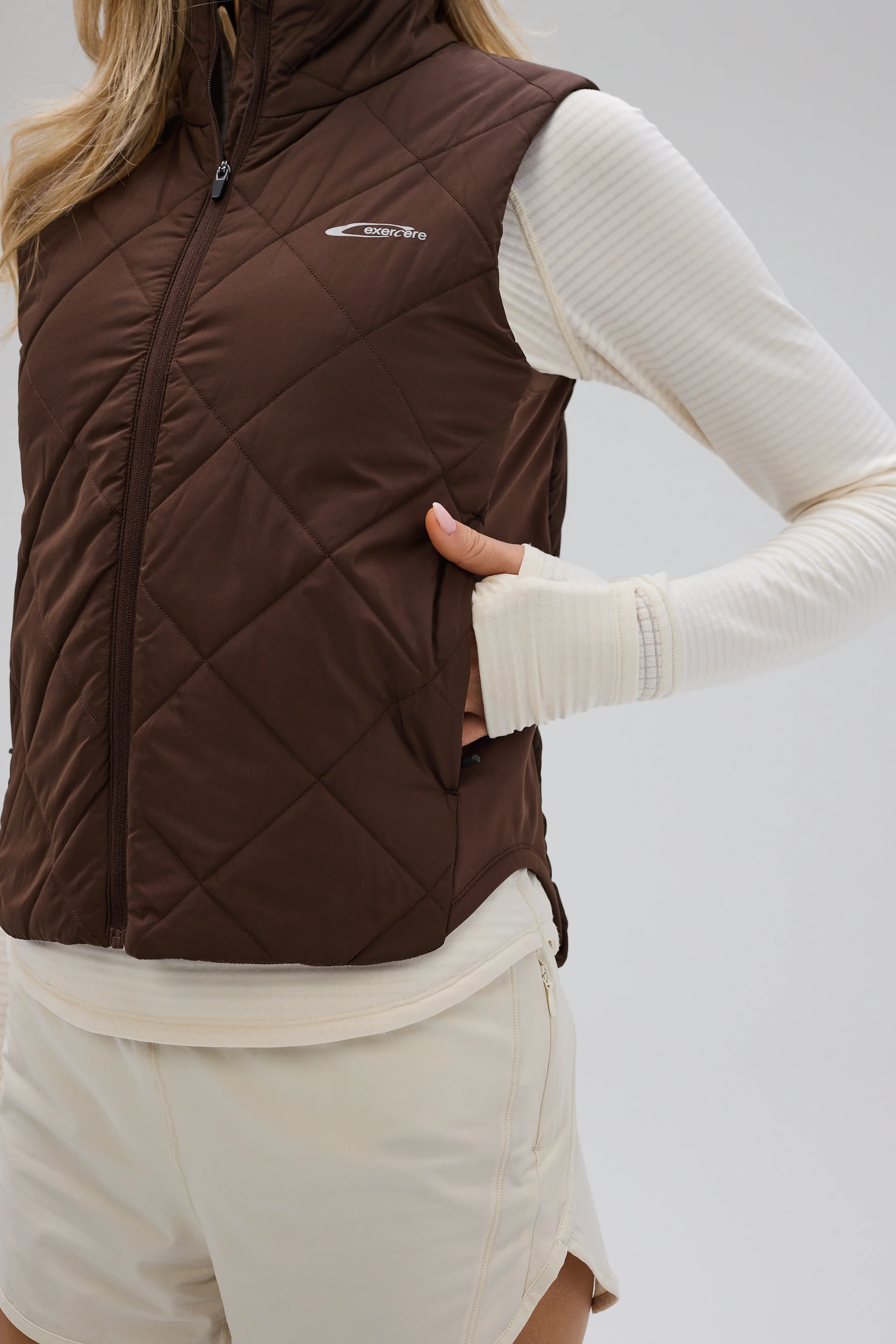 Core Quilted Vest - Pecan Brown - Image 9