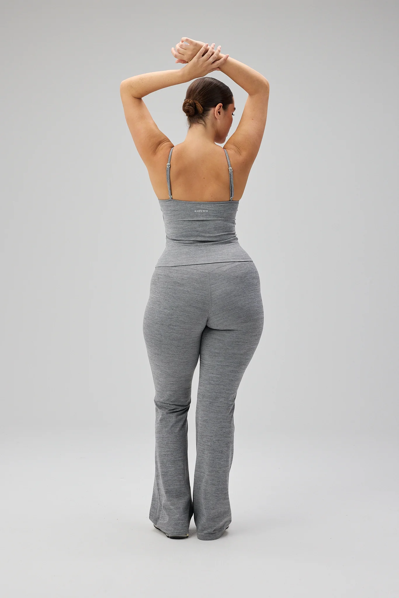 Double Lining Flare Pants  - Grey Melange - Image 6