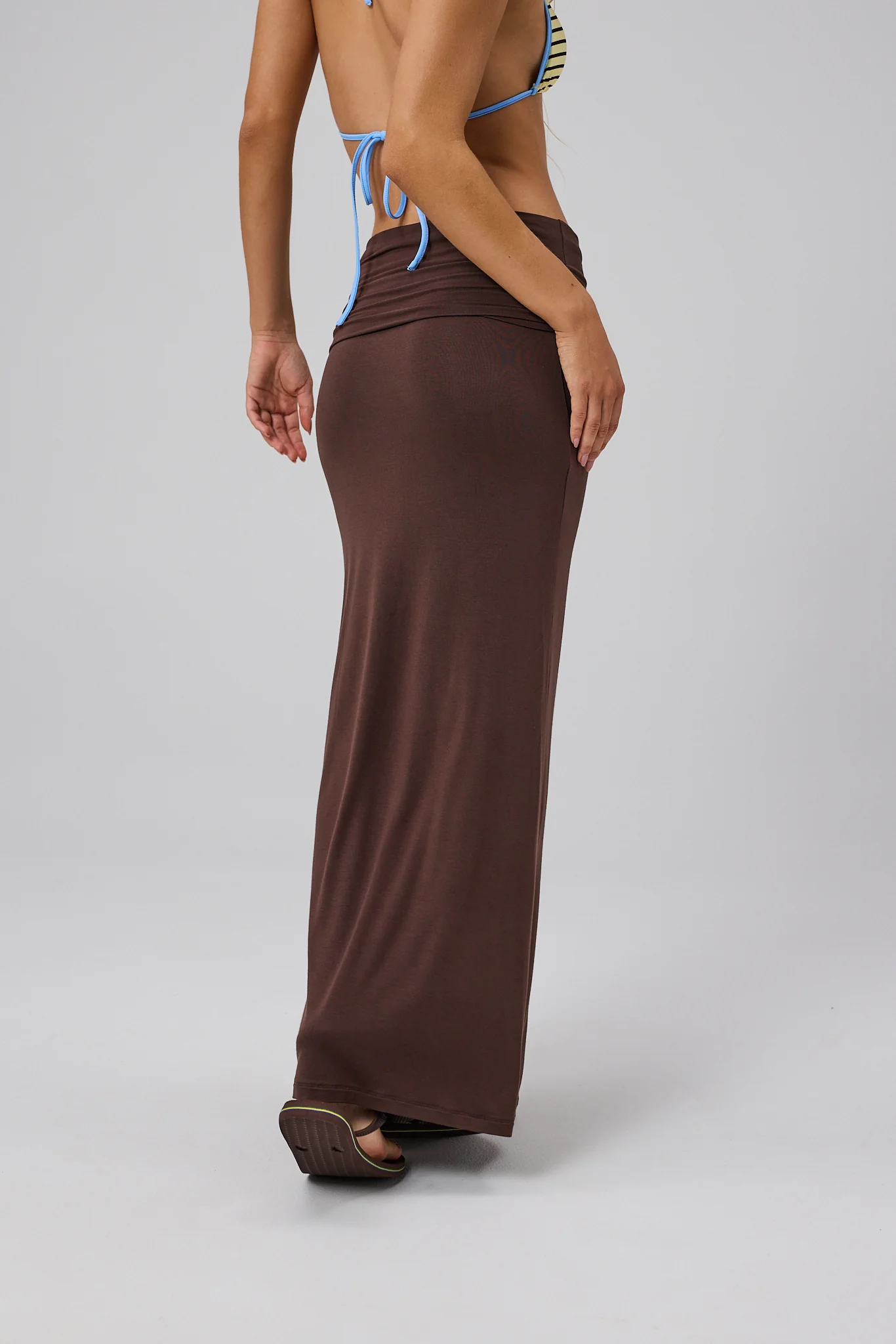 Fold Over Maxi Skirt - Pecan Brown - Image 5