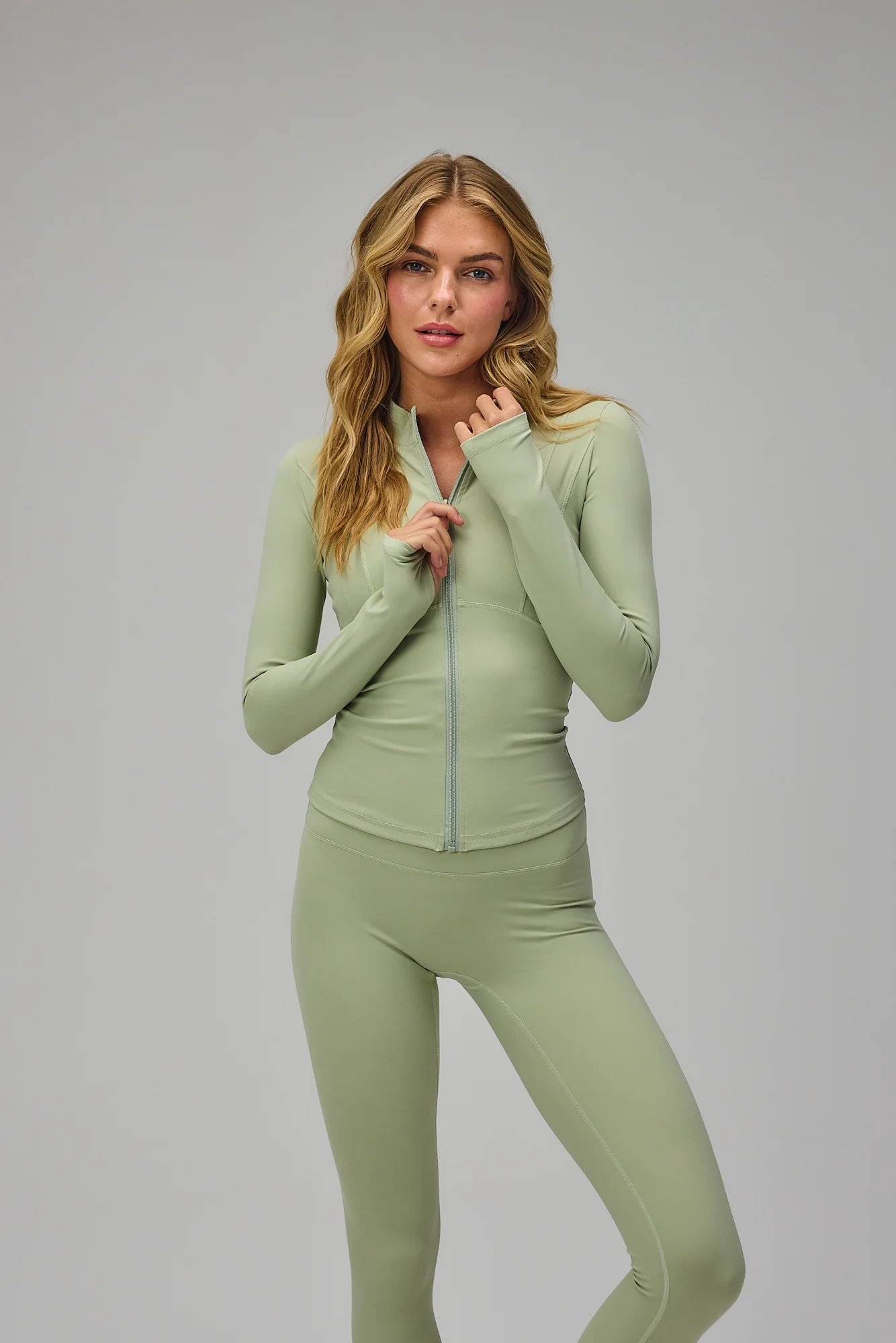 Hyper Zip Blouse - Dusty Green - Image 8