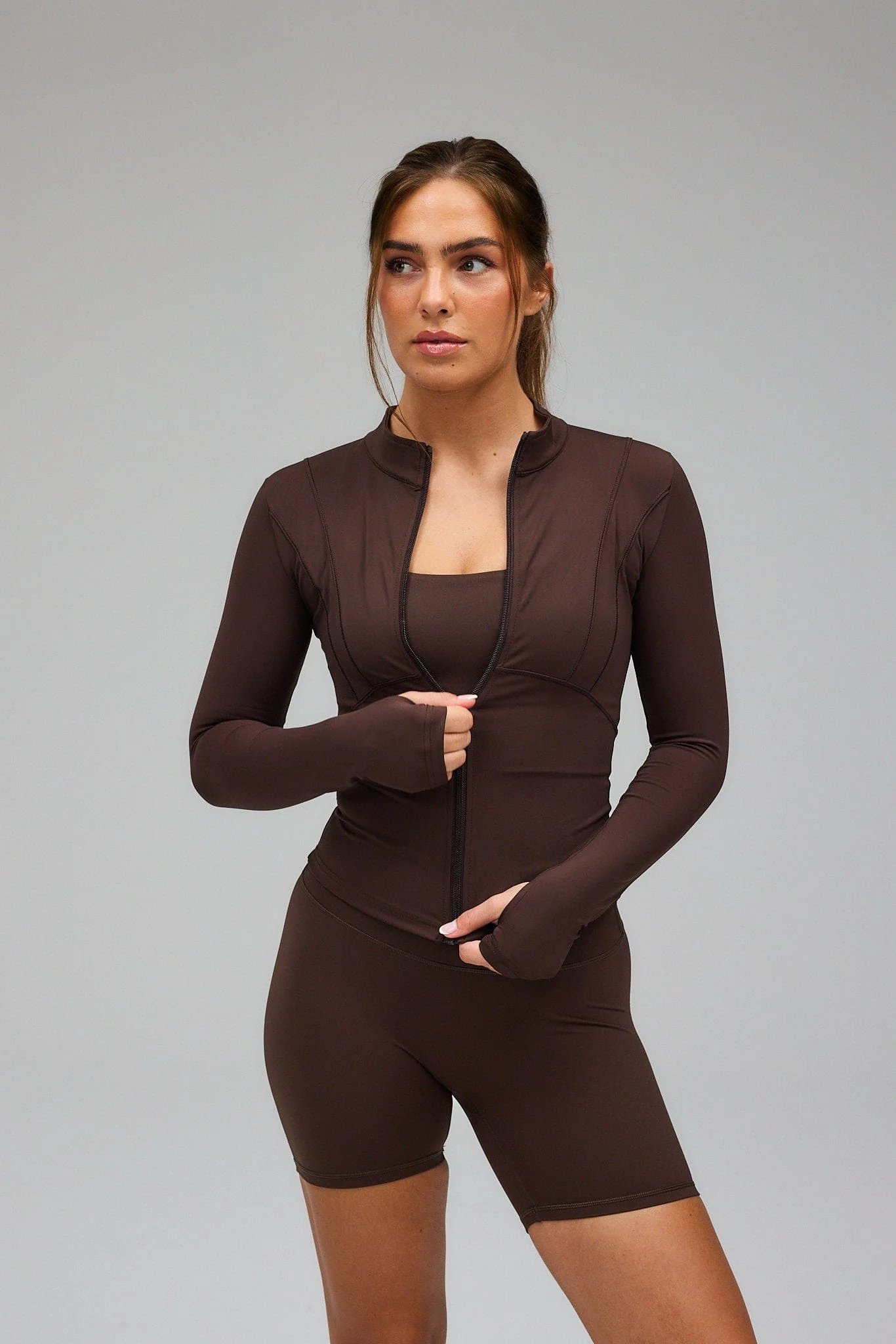 Hyper Zip Blouse - Pecan Brown - Image 7