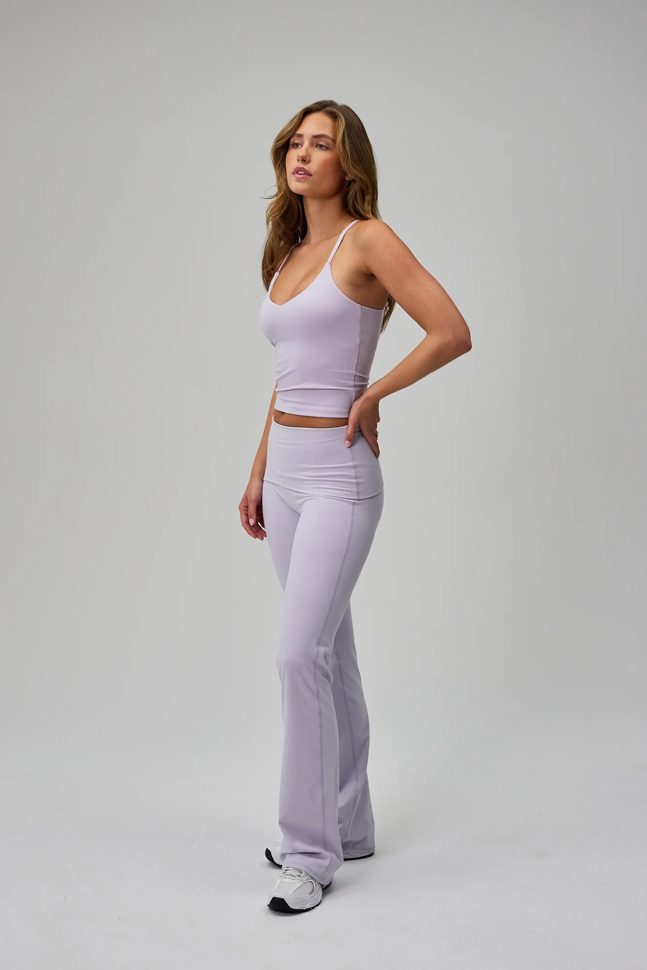 Neaty Fold Over Flare Pants - Lilac Mist - Image 10