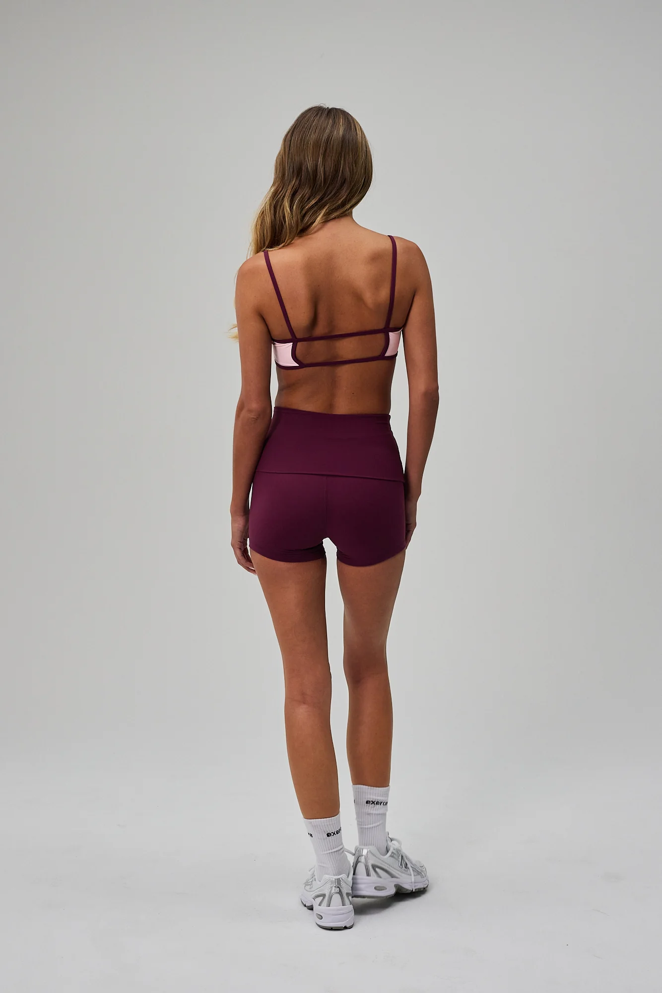 Neaty Fold Over Shorts - Deep Plum - Image 11