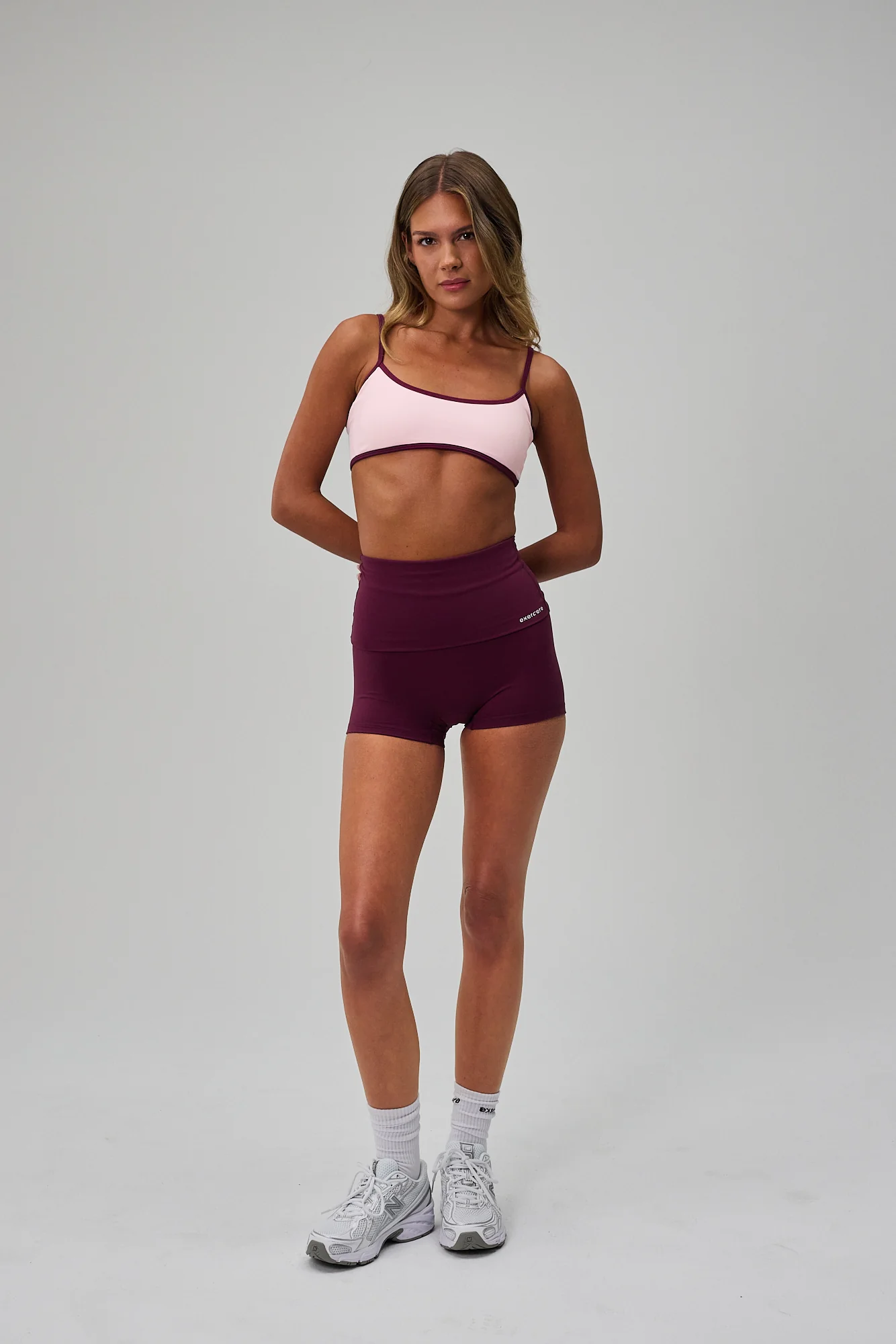 Neaty Fold Over Shorts - Deep Plum - Image 8