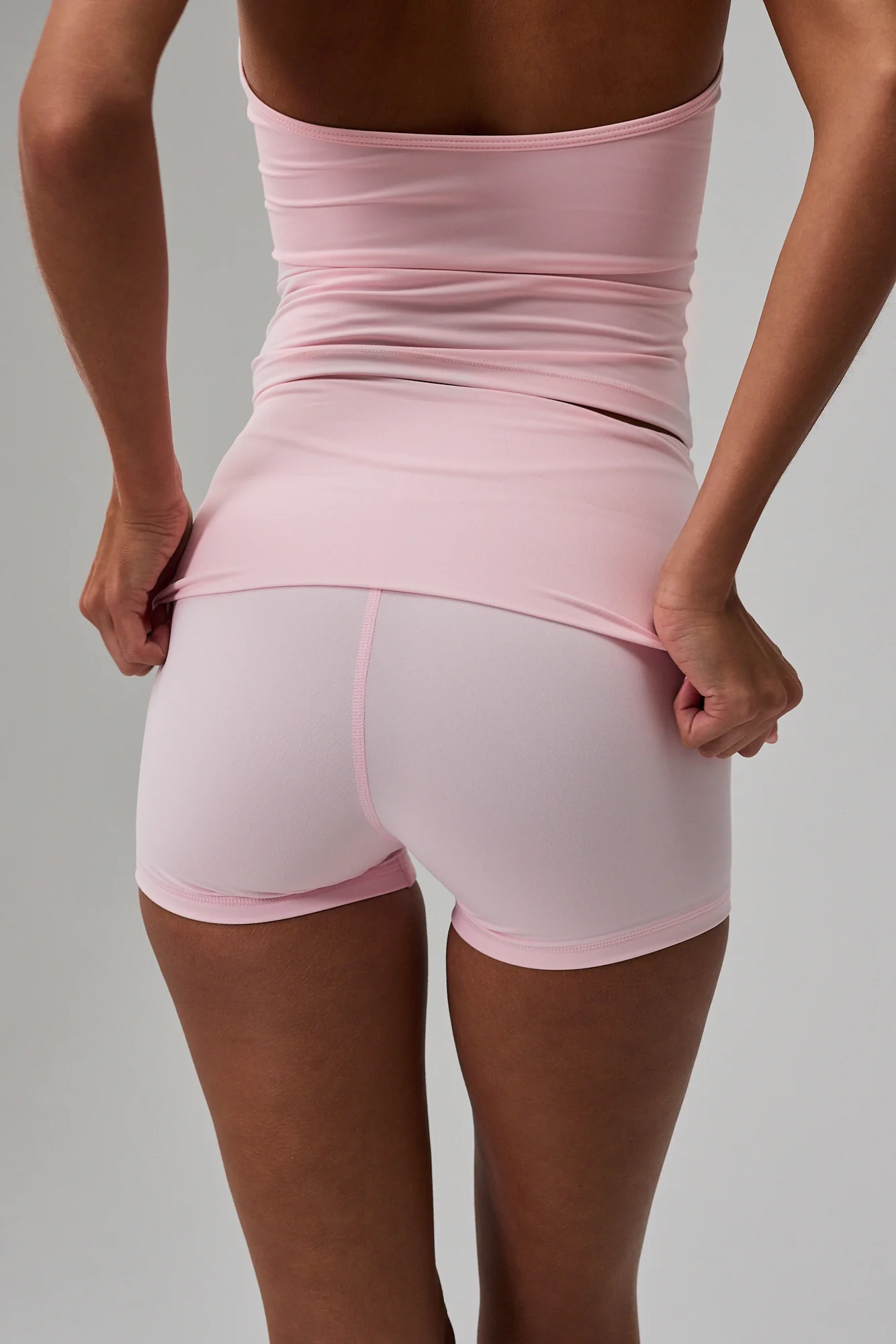 Neaty Fold Over Shorts - Soft Pink - Image 8
