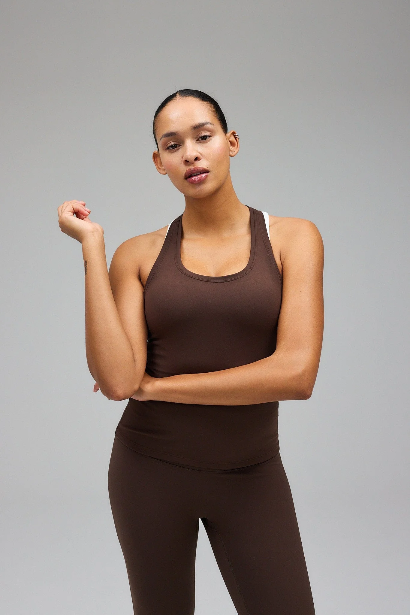Neaty Racer Tank Top - Pecan Brown - Image 4