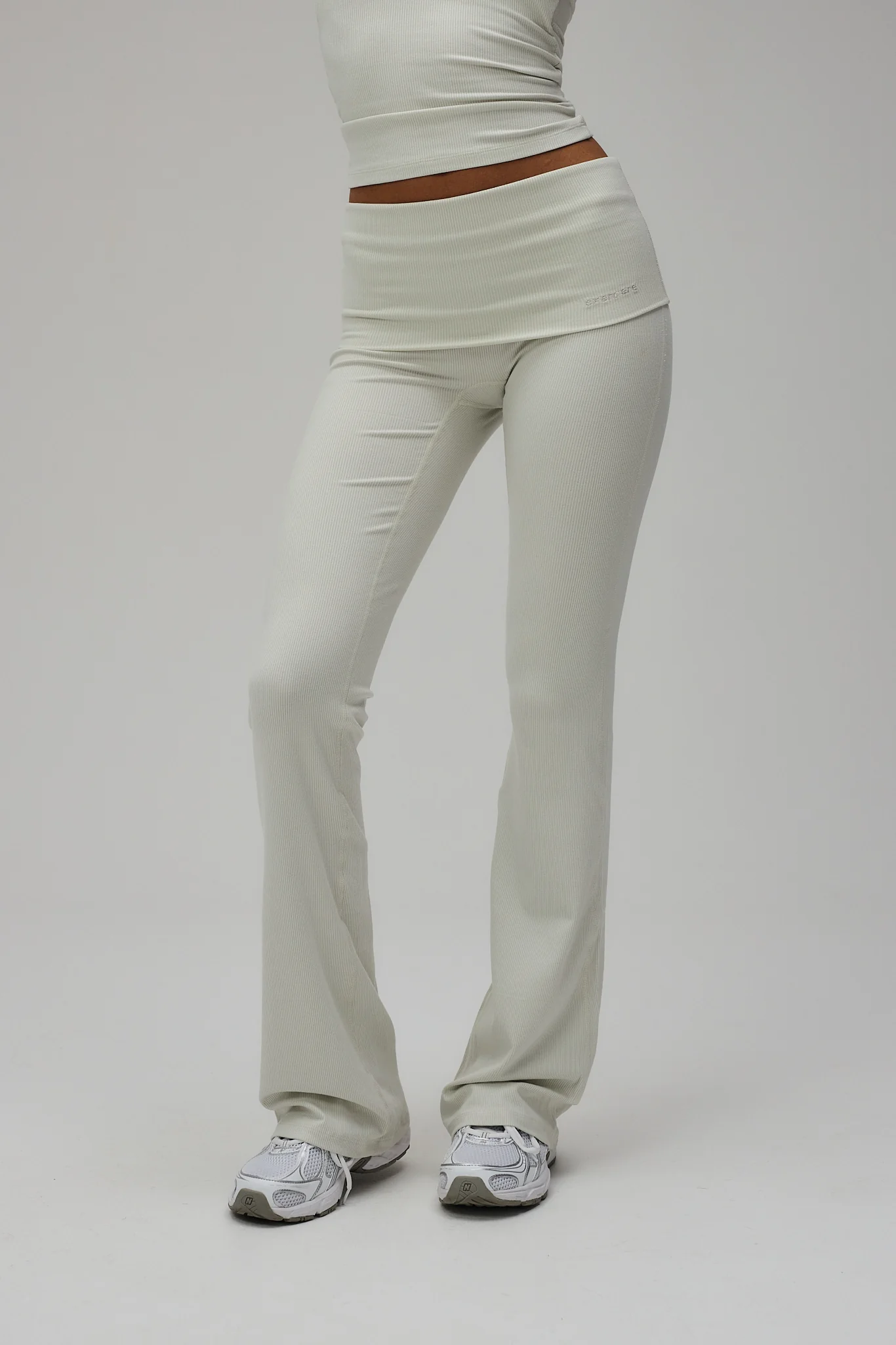 Rib Fold Over Pants - Vanilla - Image 5