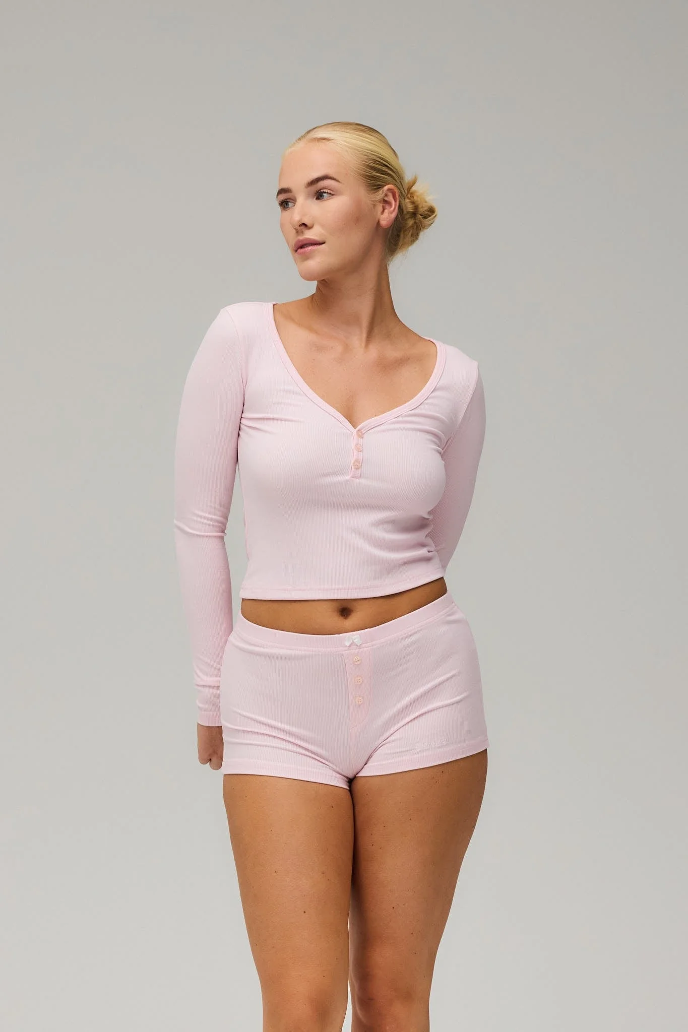 Rib Long Sleeve - Soft Pink - Image 5