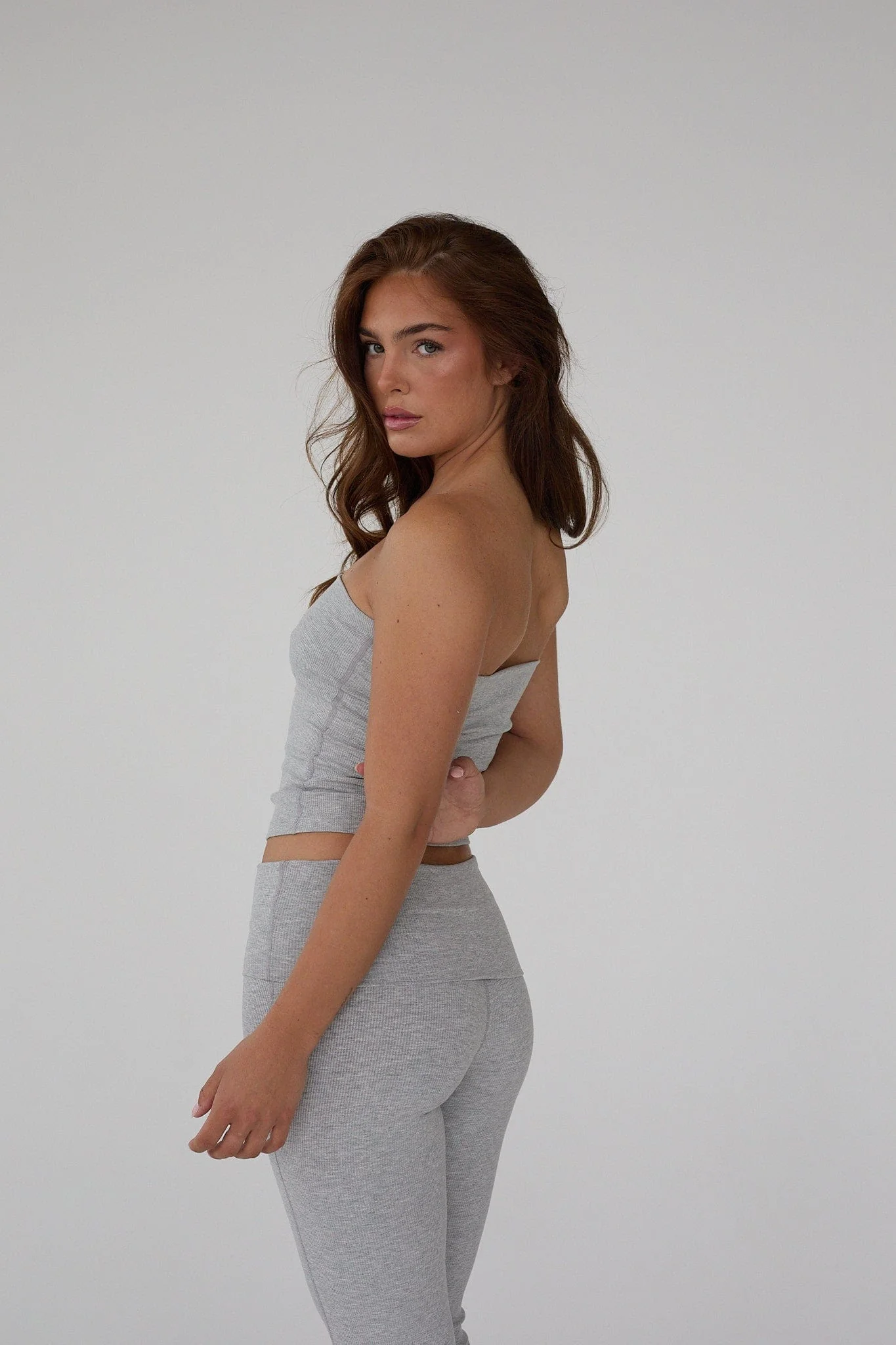 Rib Tube Top - Grey Melange - Image 2
