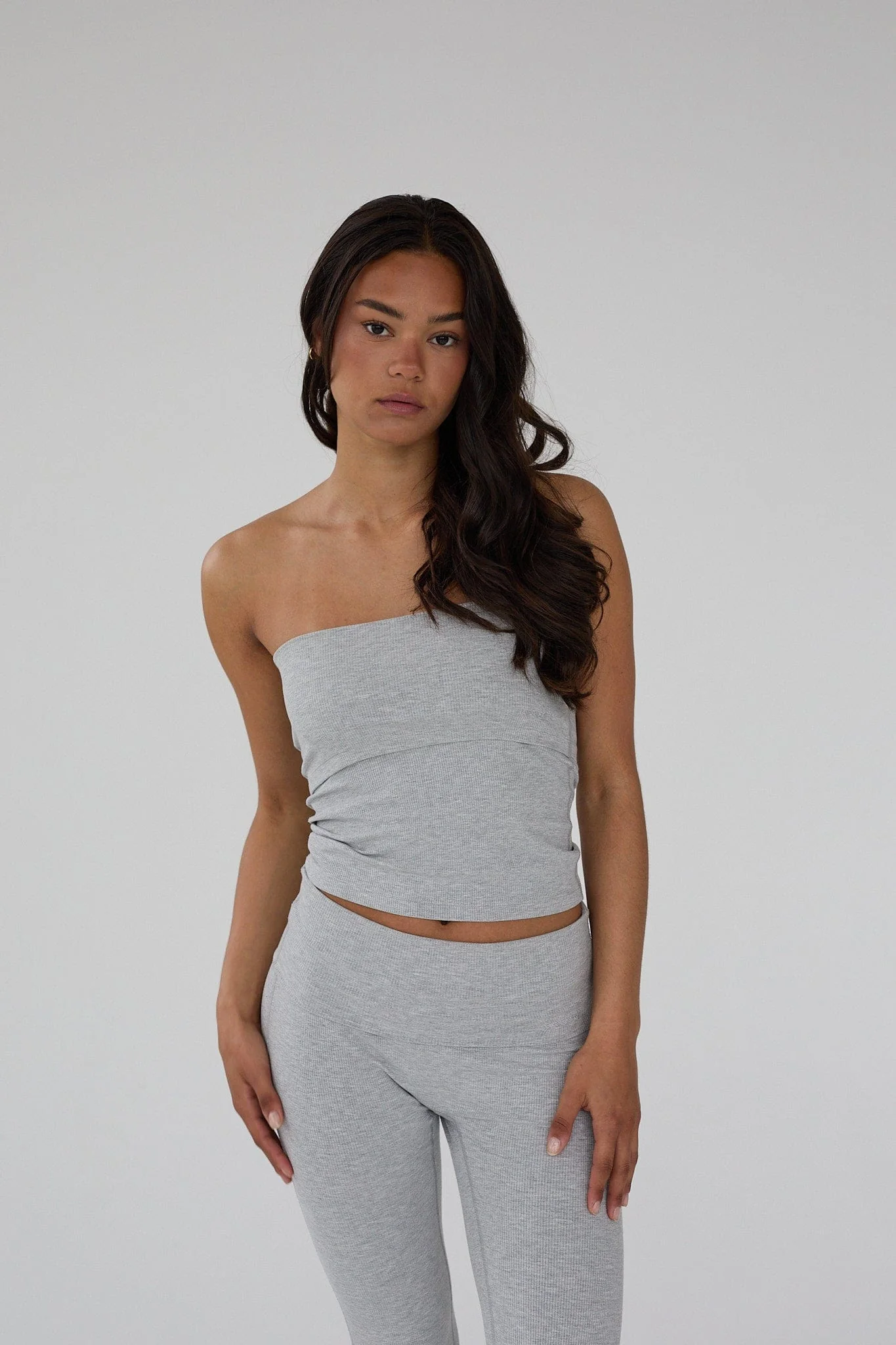 Rib Tube Top - Grey Melange - Image 4