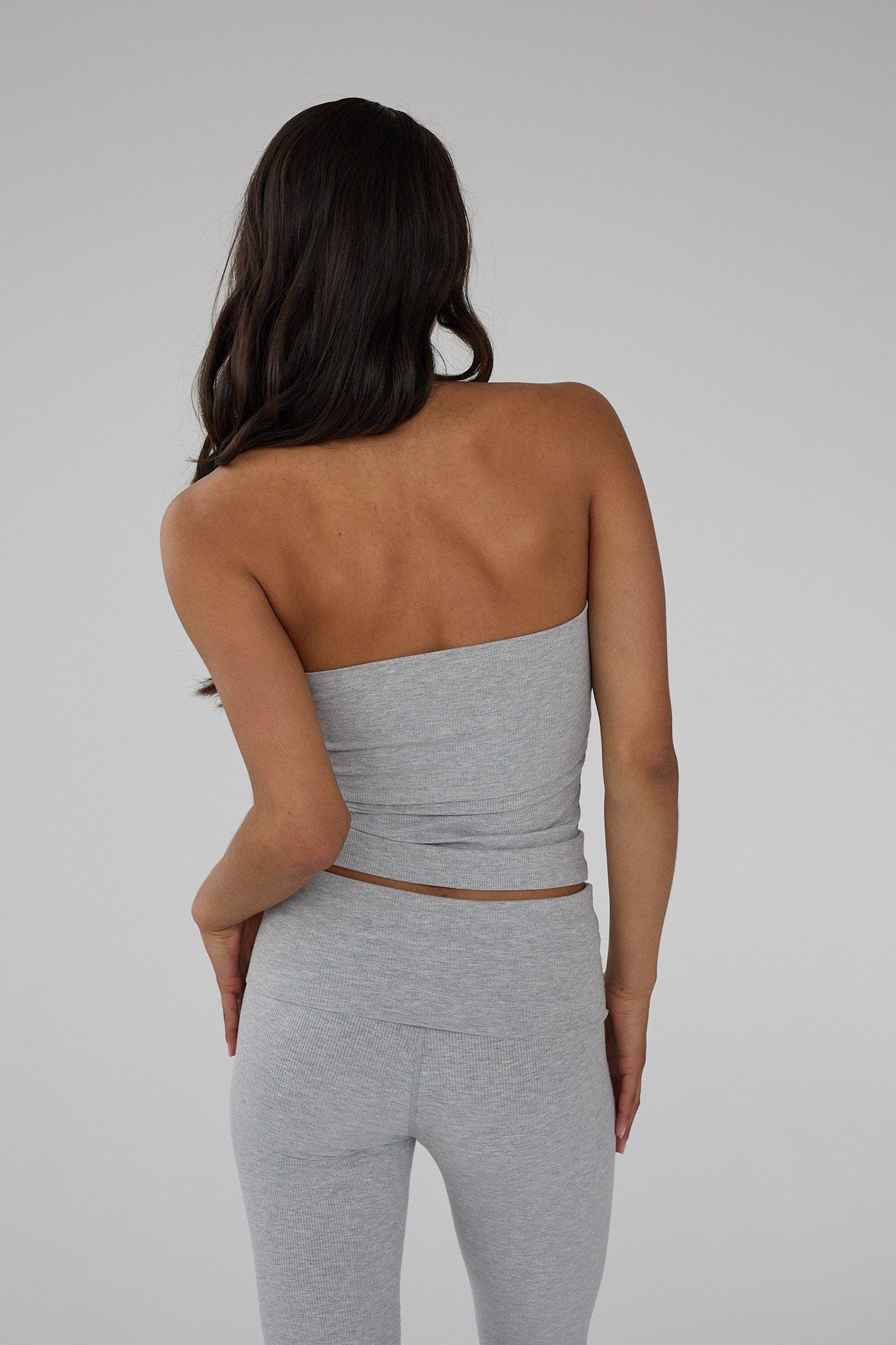 Rib Tube Top - Grey Melange - Image 5