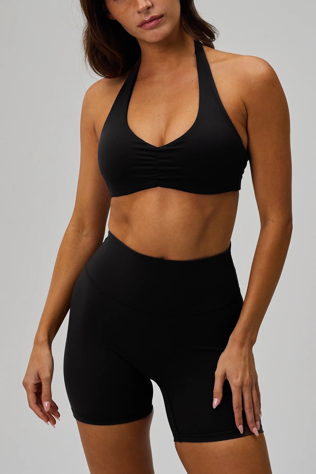 Scrunch Halter Bra - Black - Image 3