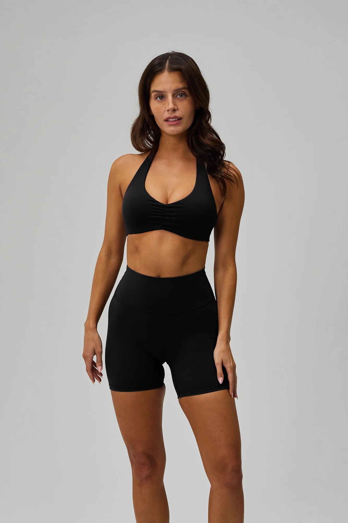 Scrunch Halter Bra - Black - Image 5