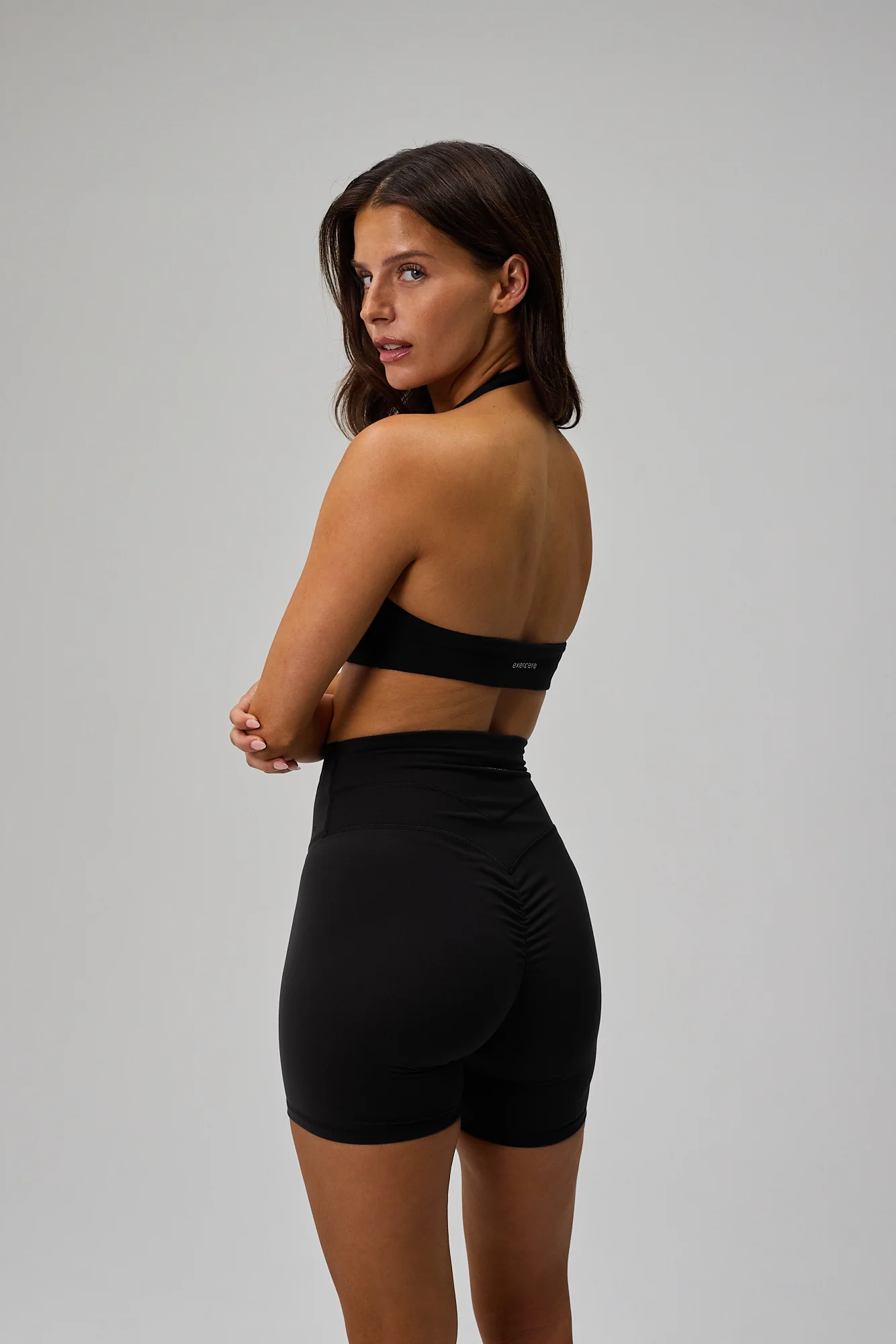 Scrunch Halter Bra - Black - Image 7