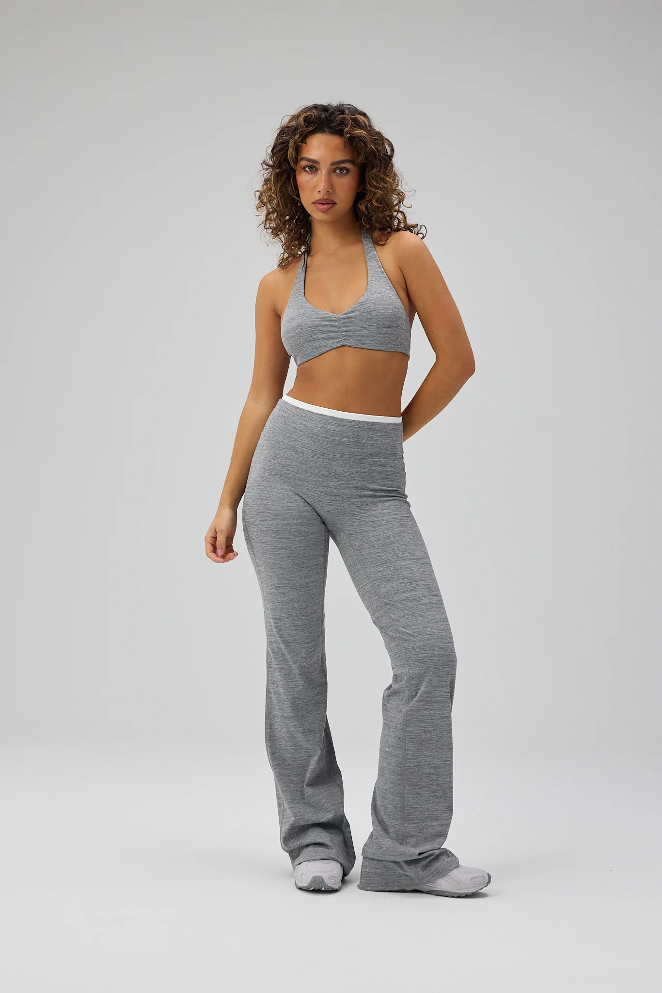 Scrunch Halter Bra - Grey Melange - Image 5
