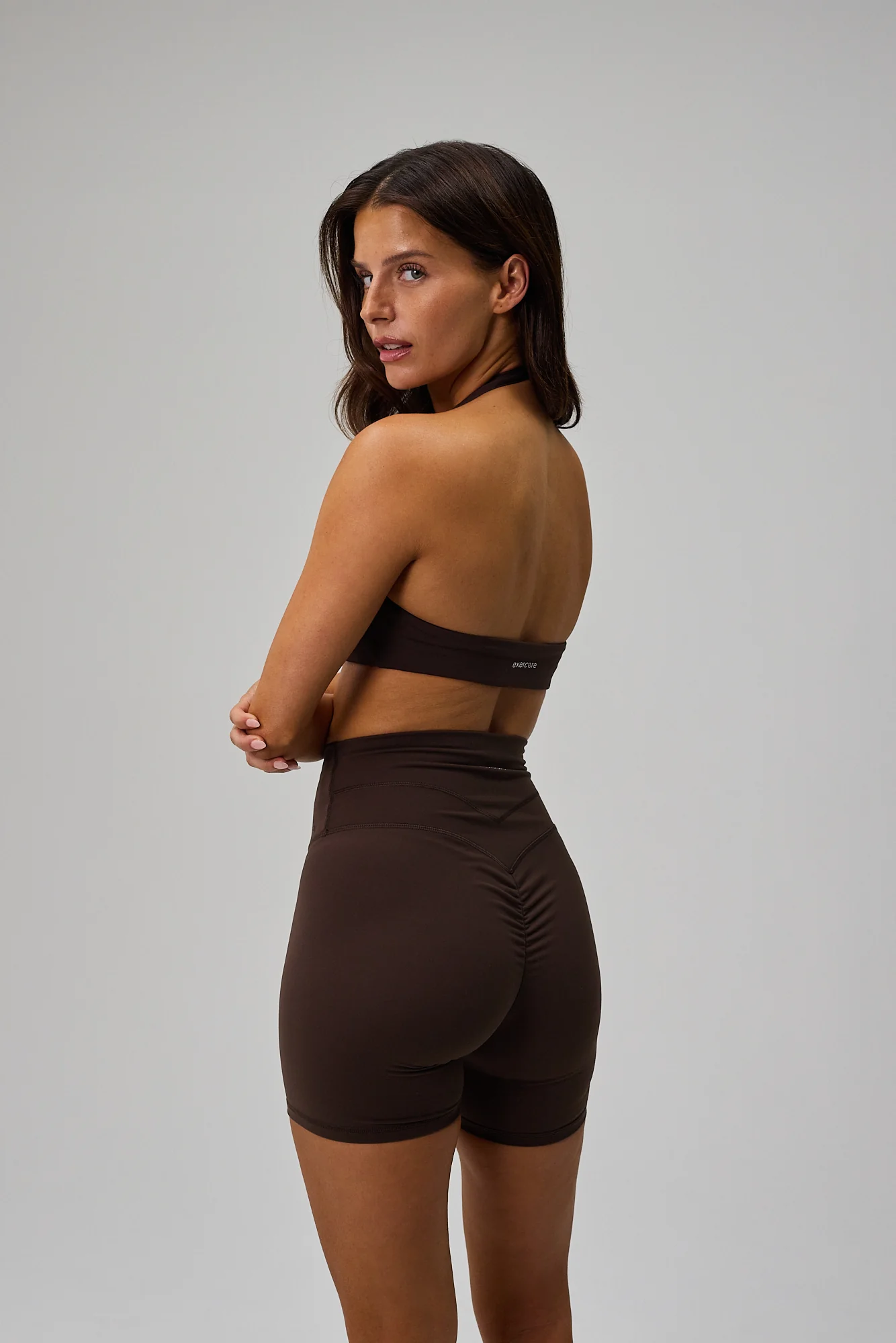 Scrunch Halter Bra - Pecan Brown - Image 2