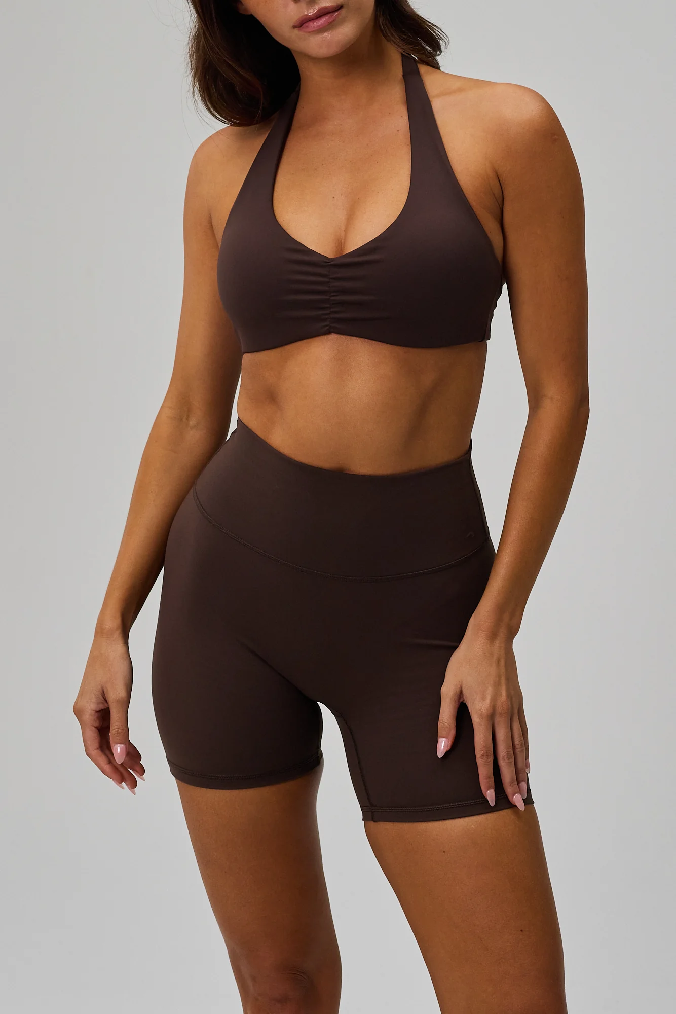 Scrunch Halter Bra - Pecan Brown - Image 4