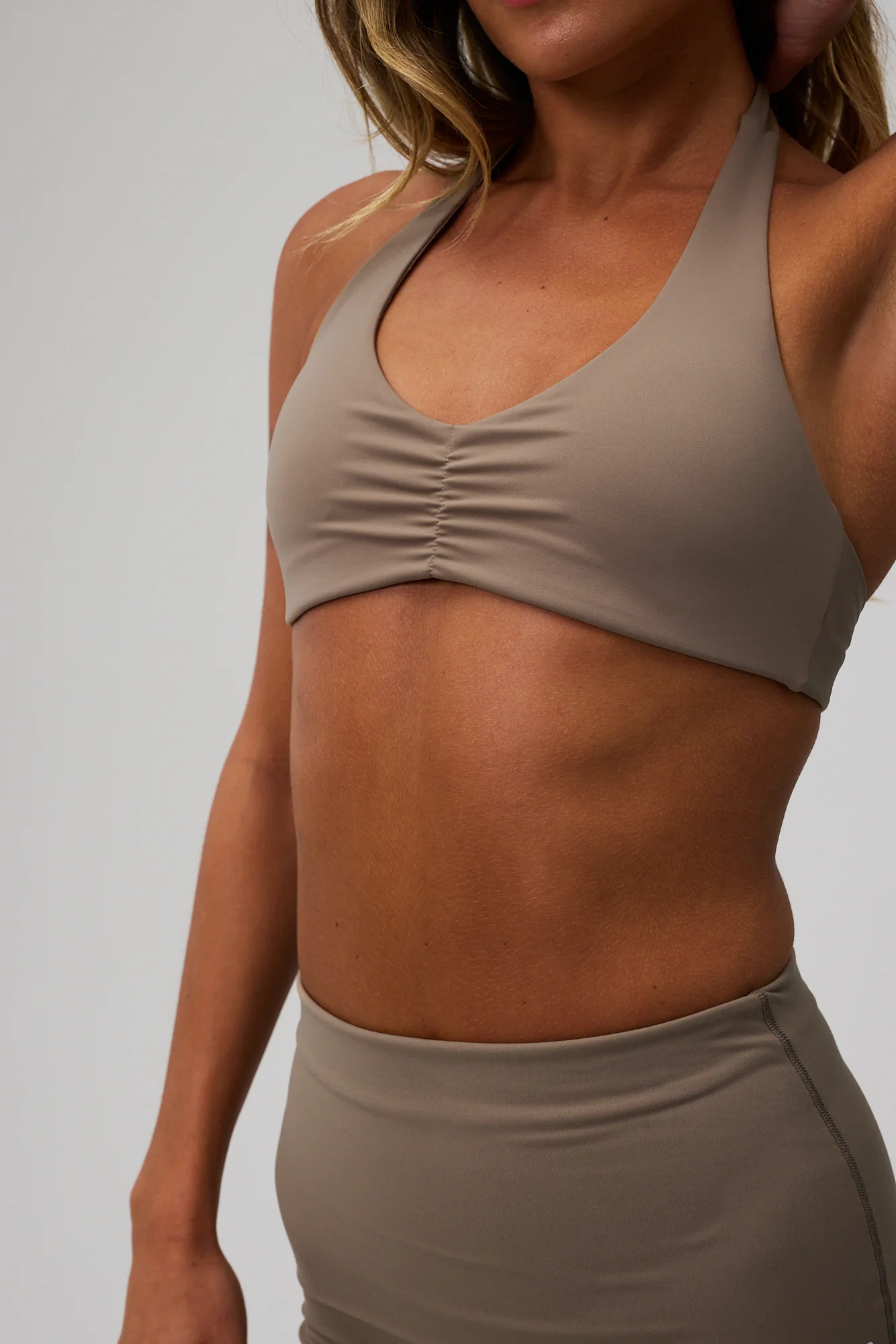 Scrunch Halter Bra - Sand Beige - Image 9